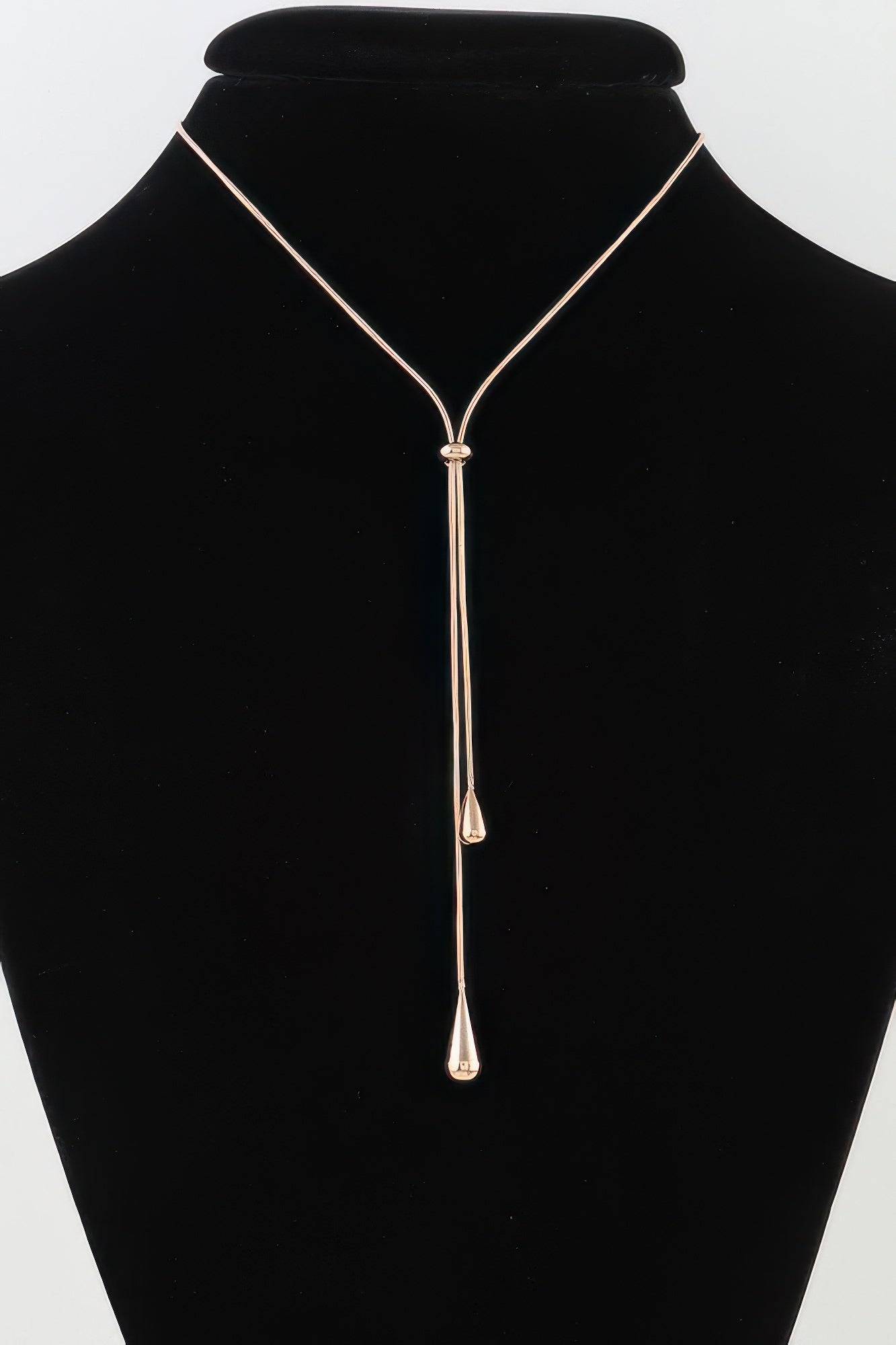 Shiny Twin Teardrop Toggle Necklace - That Janis Style