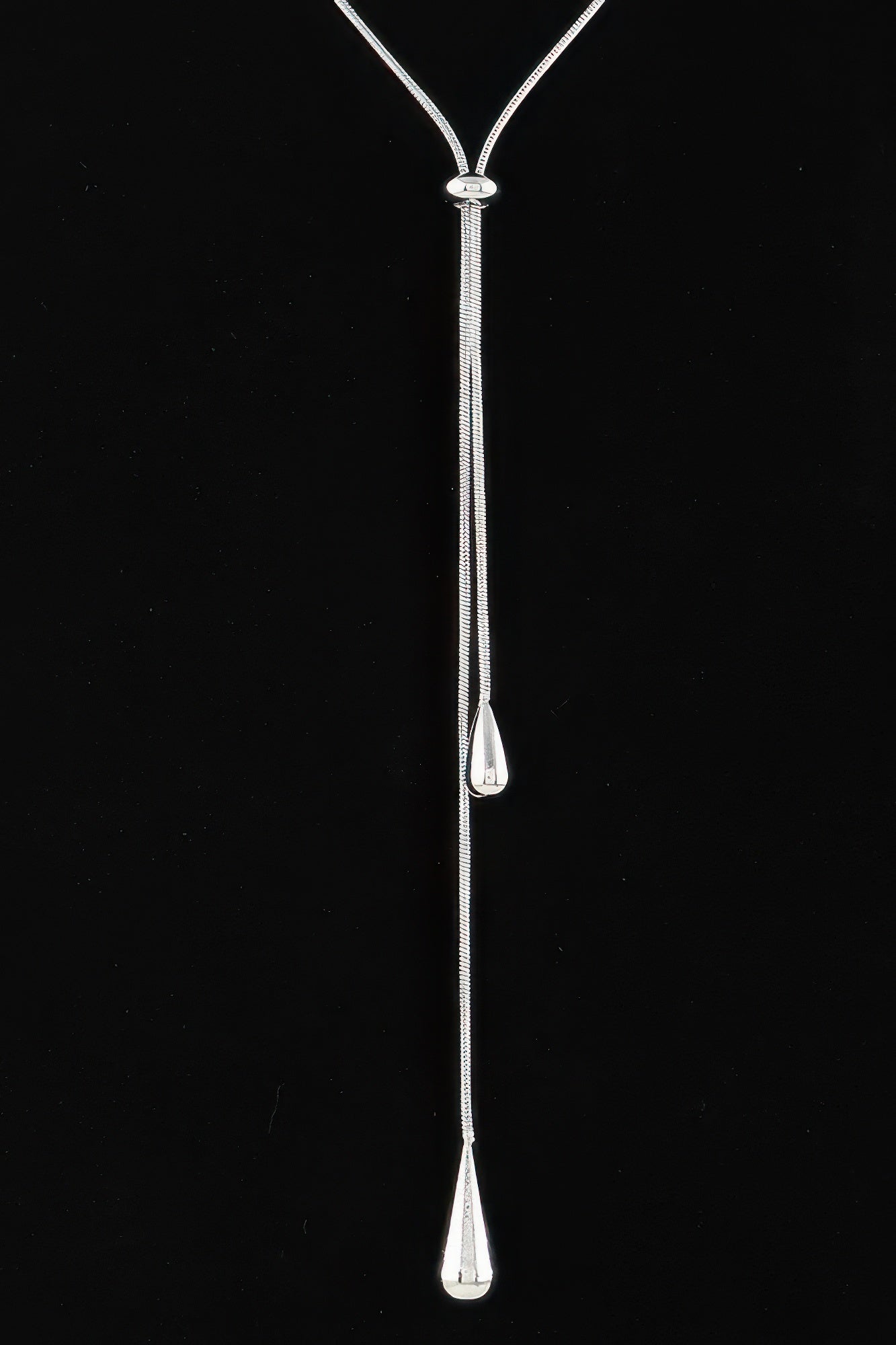 Shiny Twin Teardrop Toggle Necklace - That Janis Style