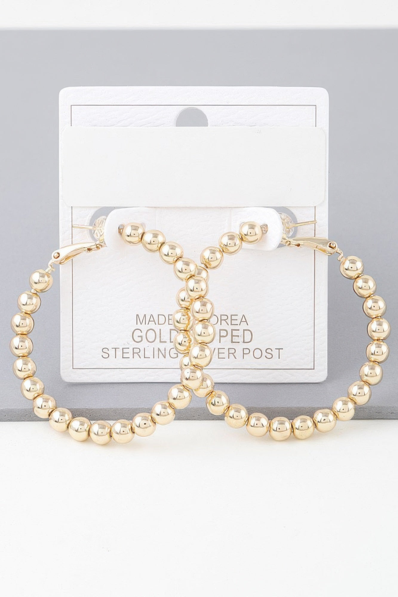 Shiny Beaded Hoop Earrings - That Janis Style