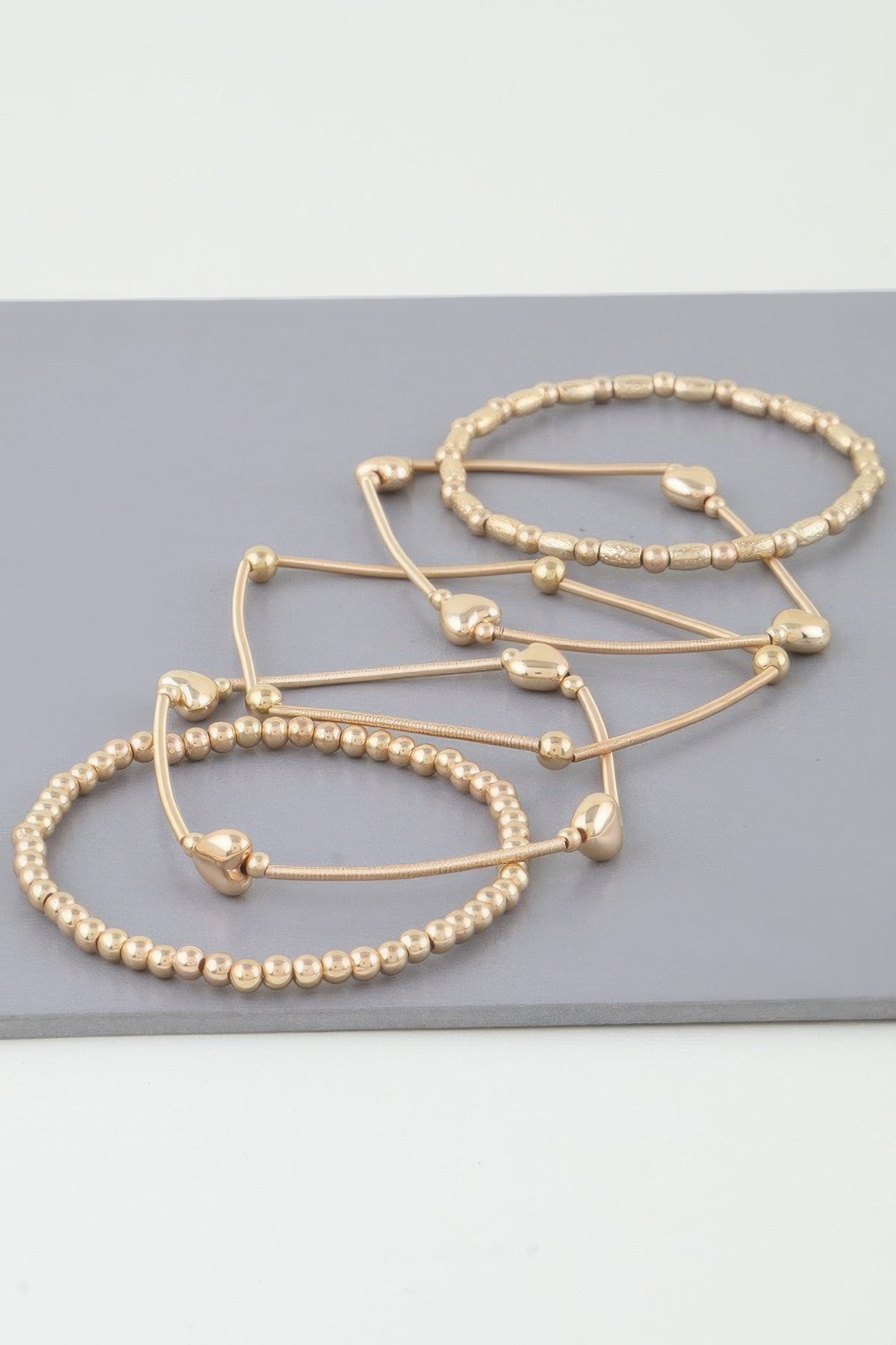 Multi Heart Coil Beaded Bracelet - That Janis Style