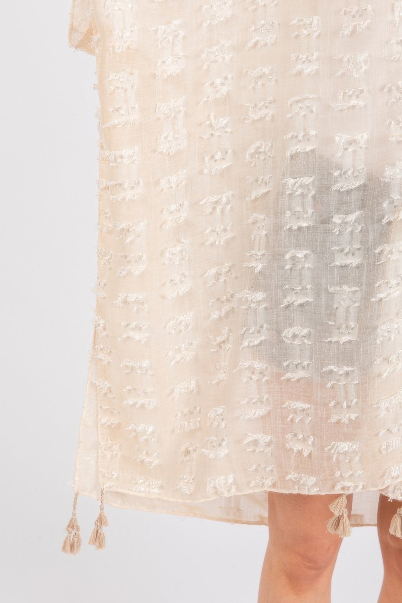 Distressed Pattern Tassel Kimono - That Janis Style
