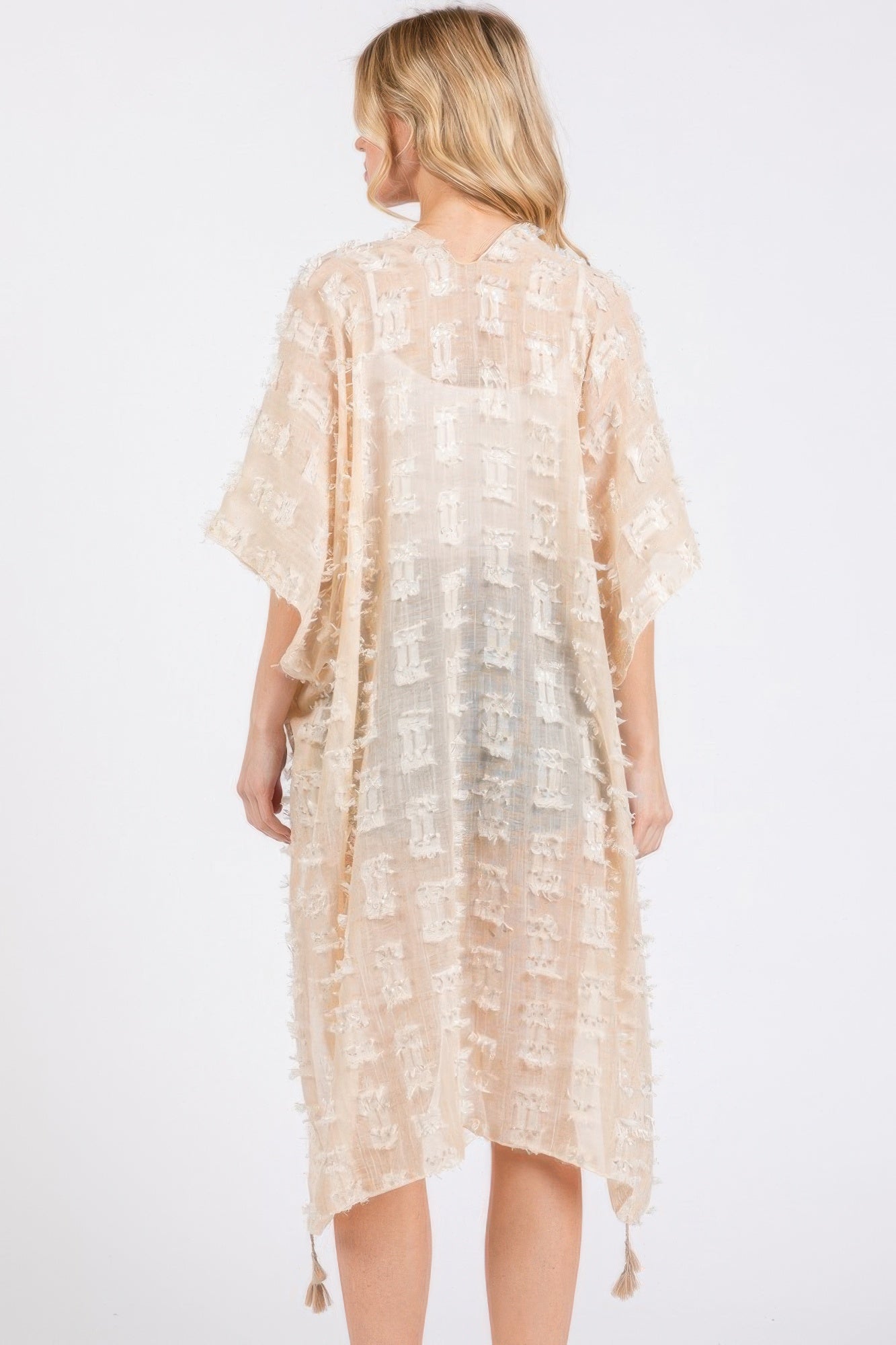 Distressed Pattern Tassel Kimono - That Janis Style