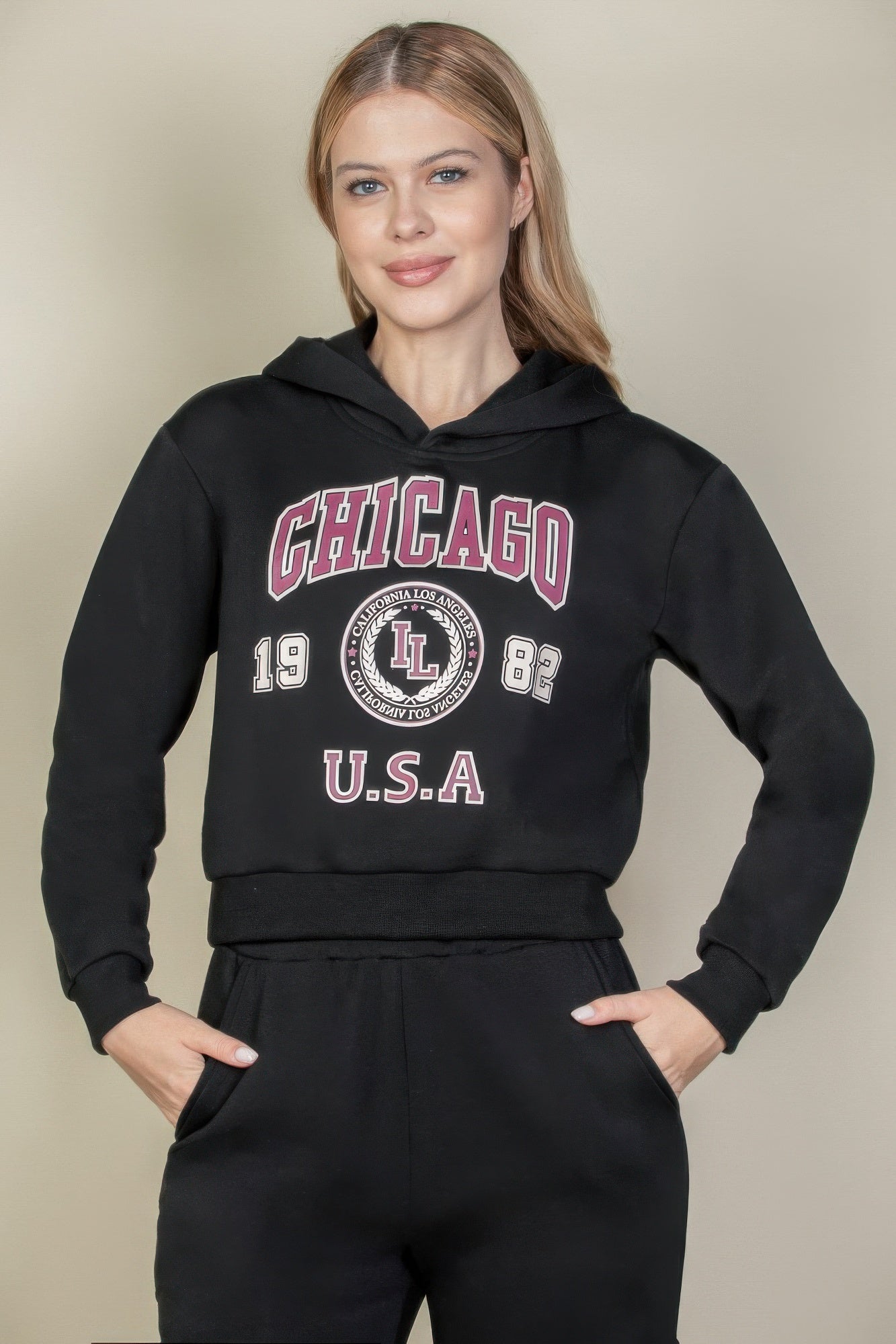 Graphic Drop Shoulder Pull Over Hoodie - That Janis Style