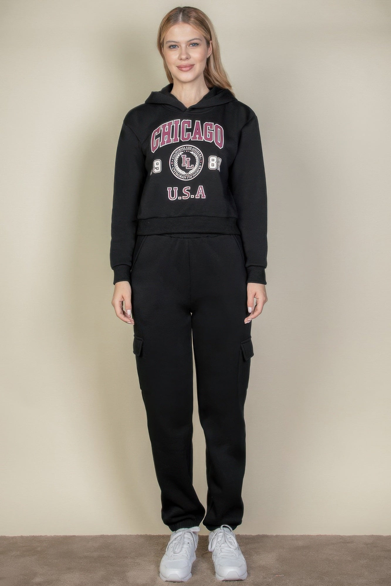 Graphic Drop Shoulder Pull Over Hoodie - That Janis Style