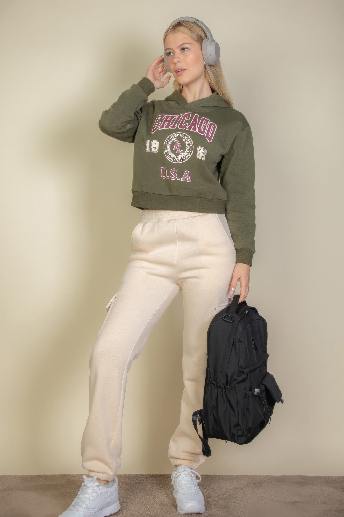 Graphic Drop Shoulder Pull Over Hoodie - That Janis Style
