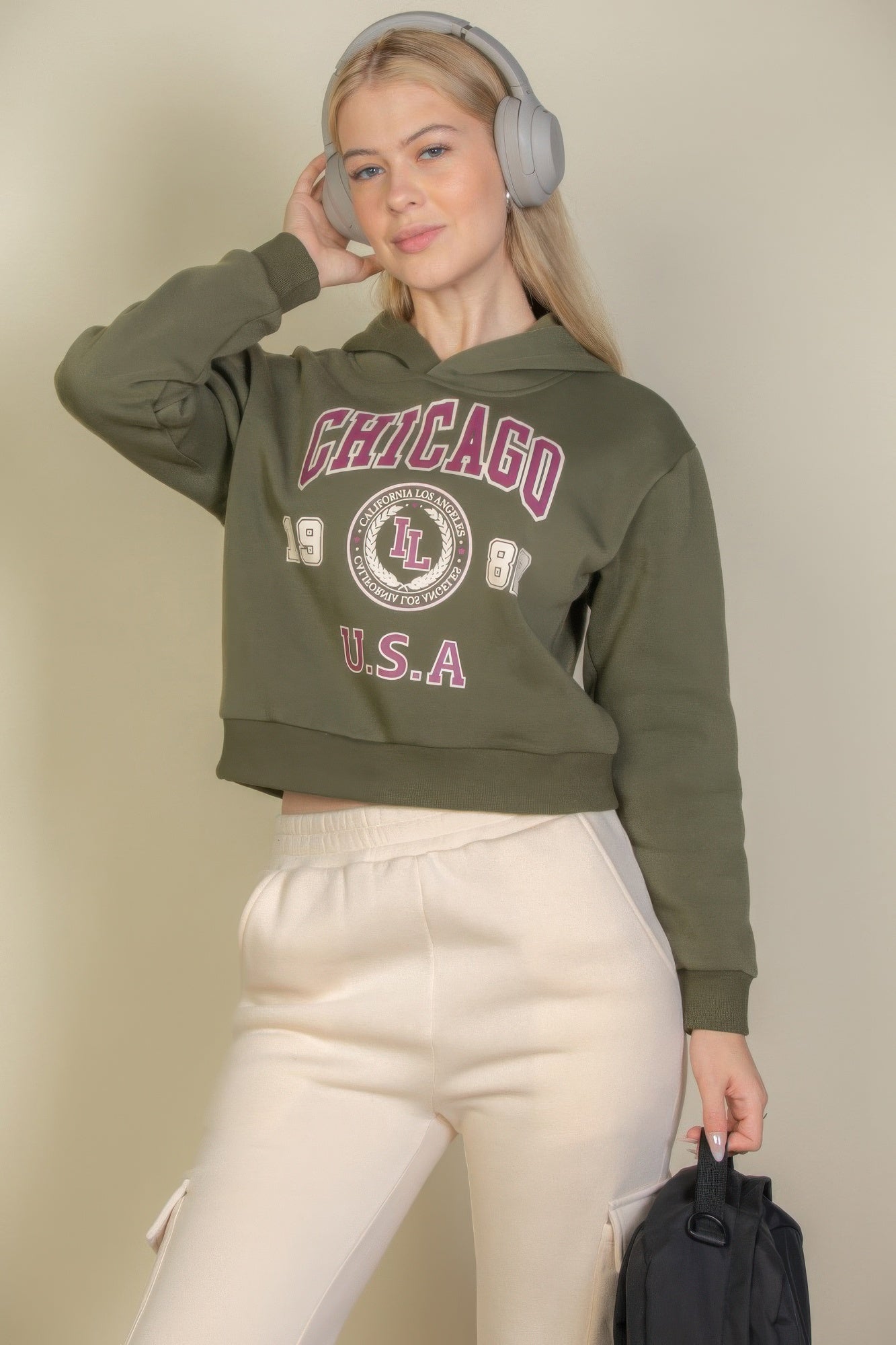 Graphic Drop Shoulder Pull Over Hoodie - That Janis Style