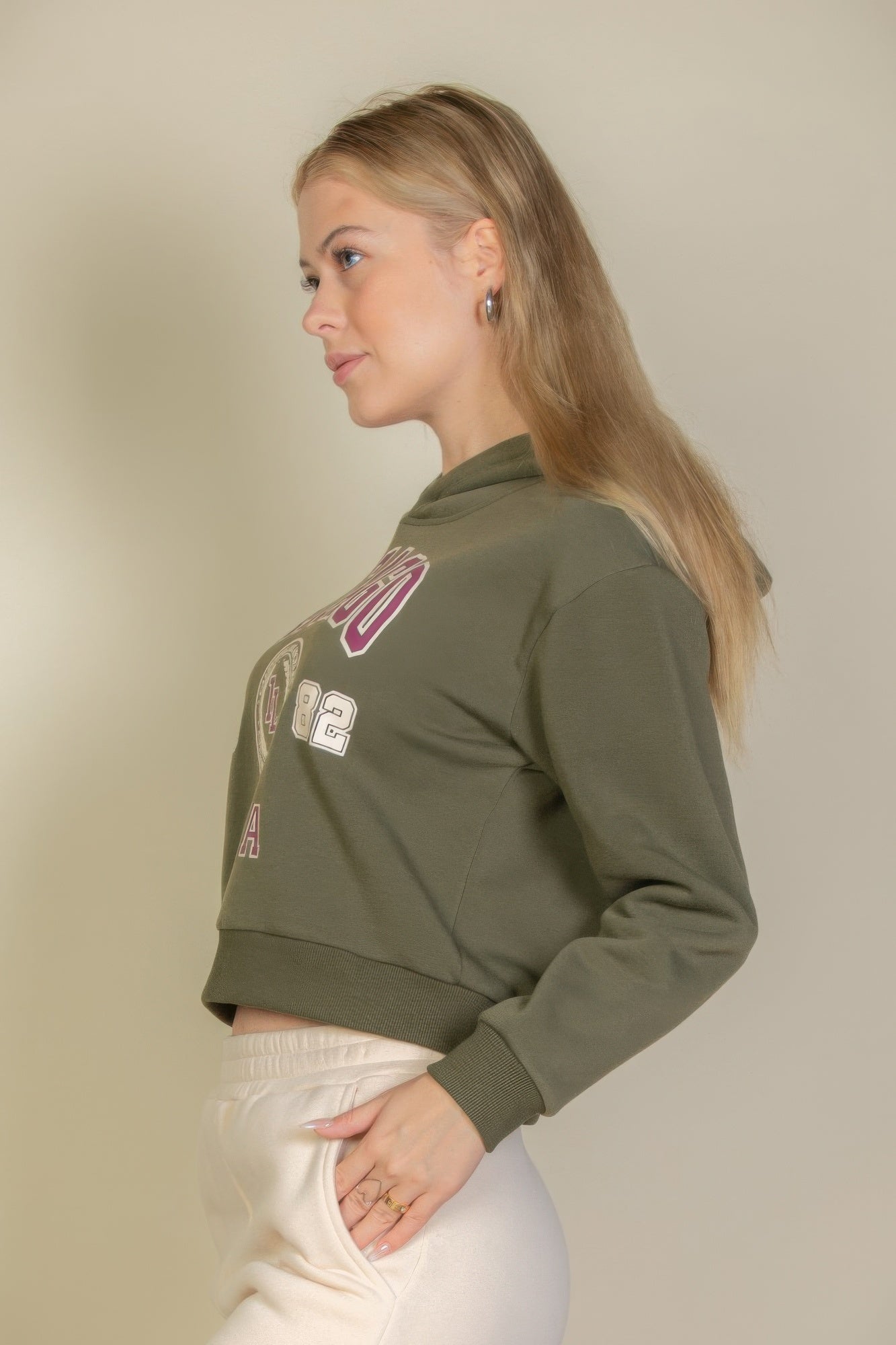 Graphic Drop Shoulder Pull Over Hoodie - That Janis Style
