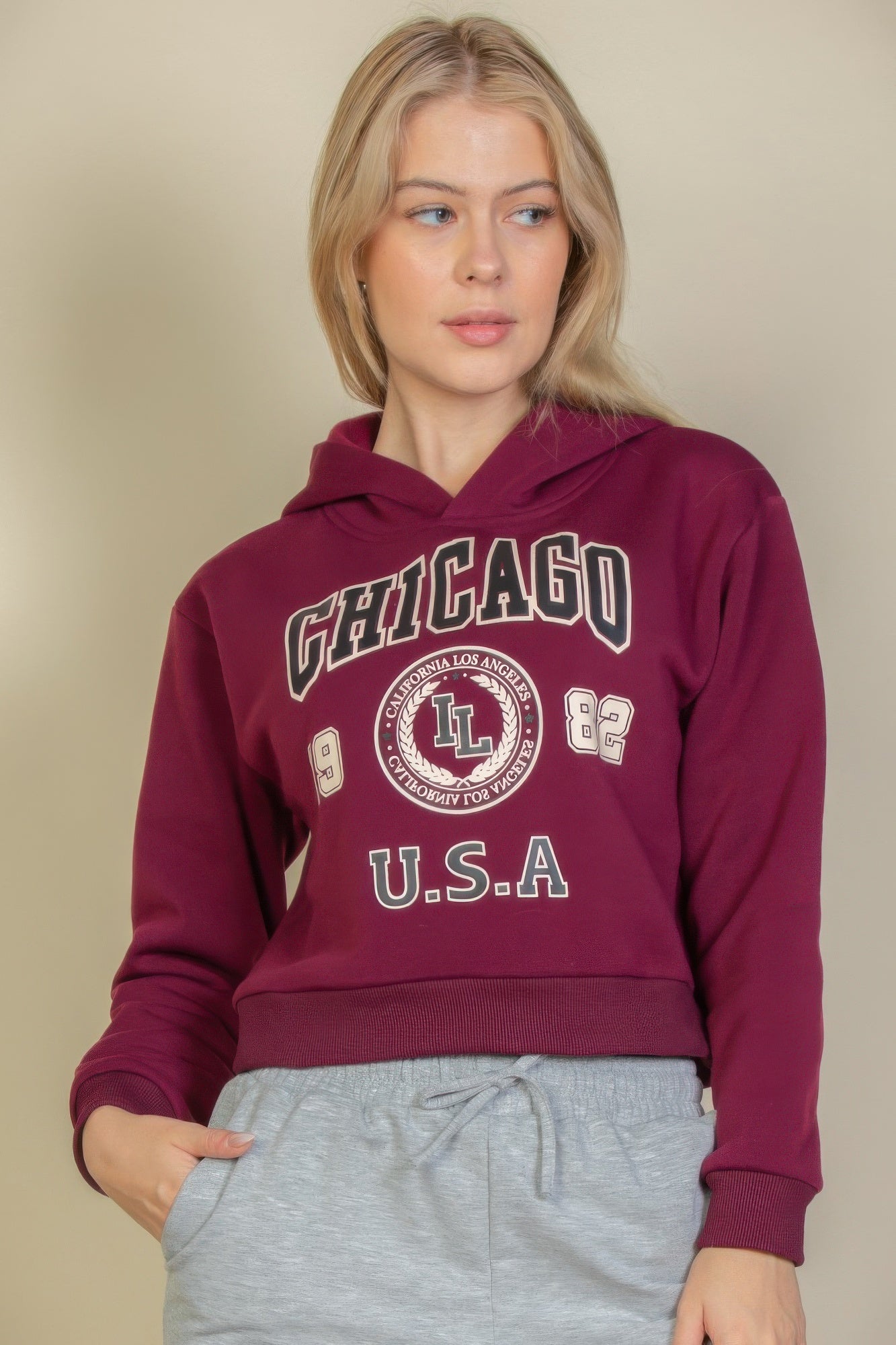 Graphic Drop Shoulder Pull Over Hoodie - That Janis Style