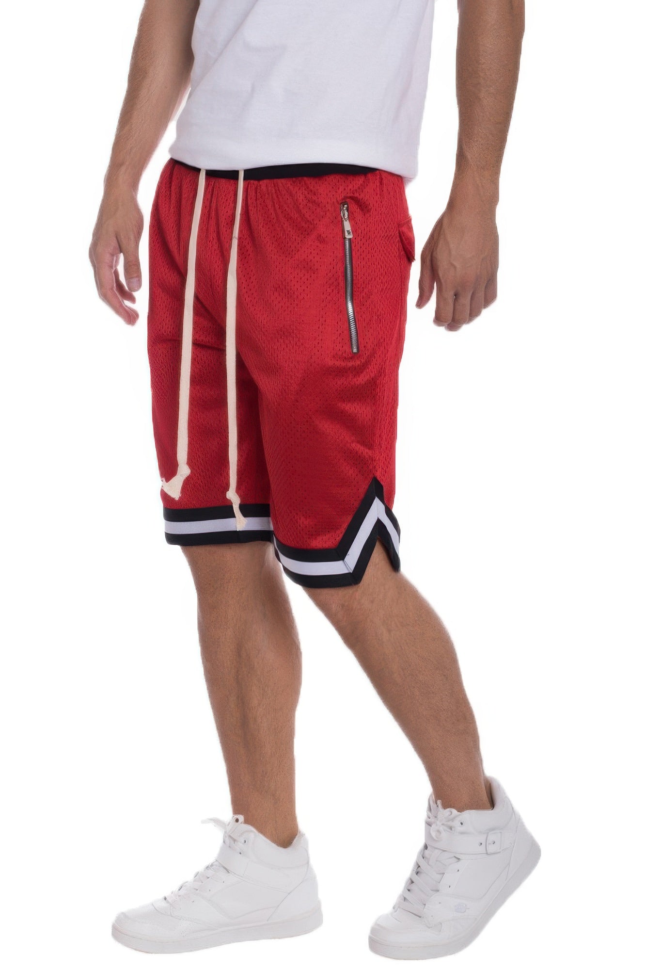 Striped Band Solid Basketball Shorts - That Janis Style