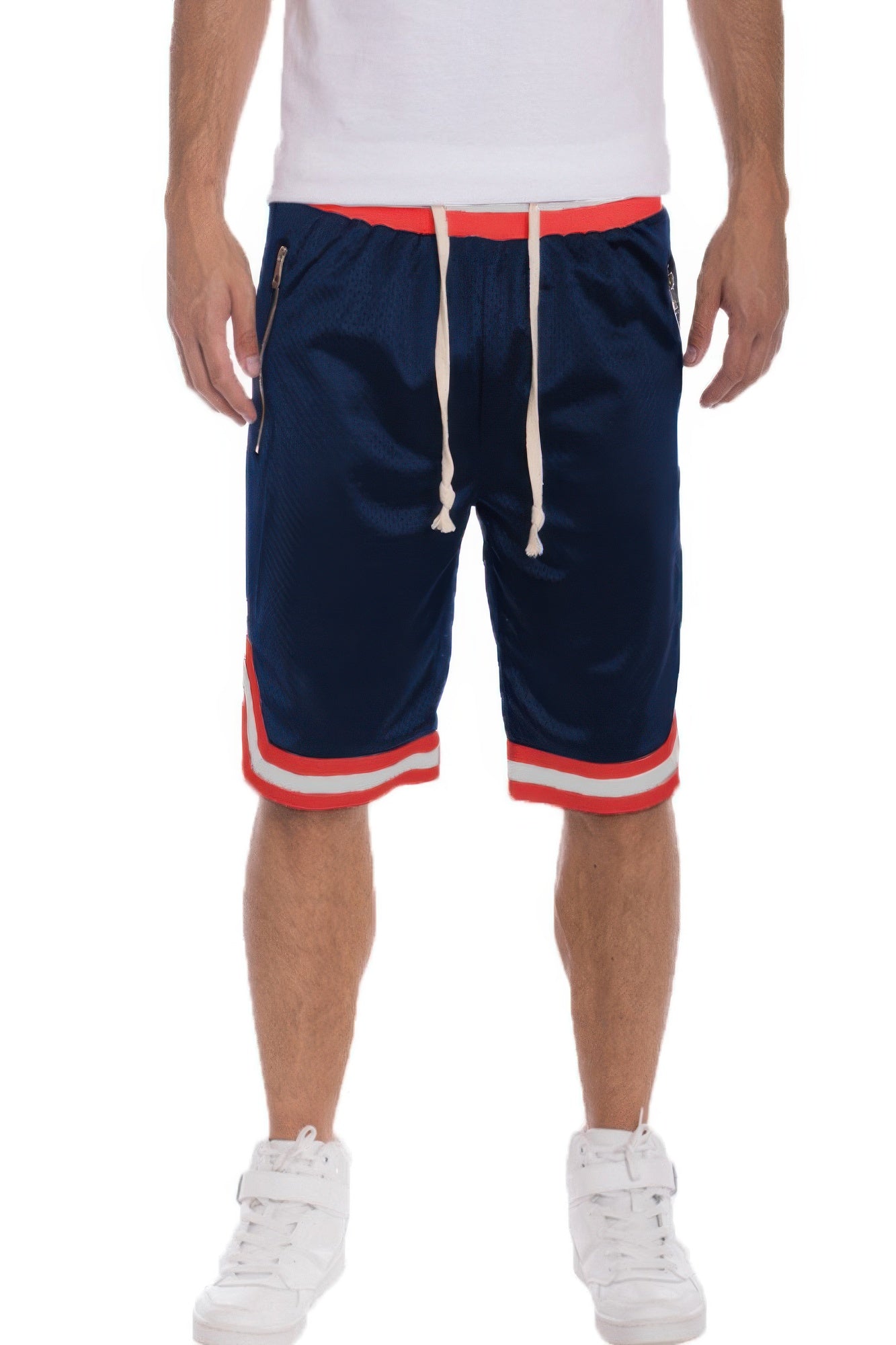 Striped Band Solid Basketball Shorts - That Janis Style
