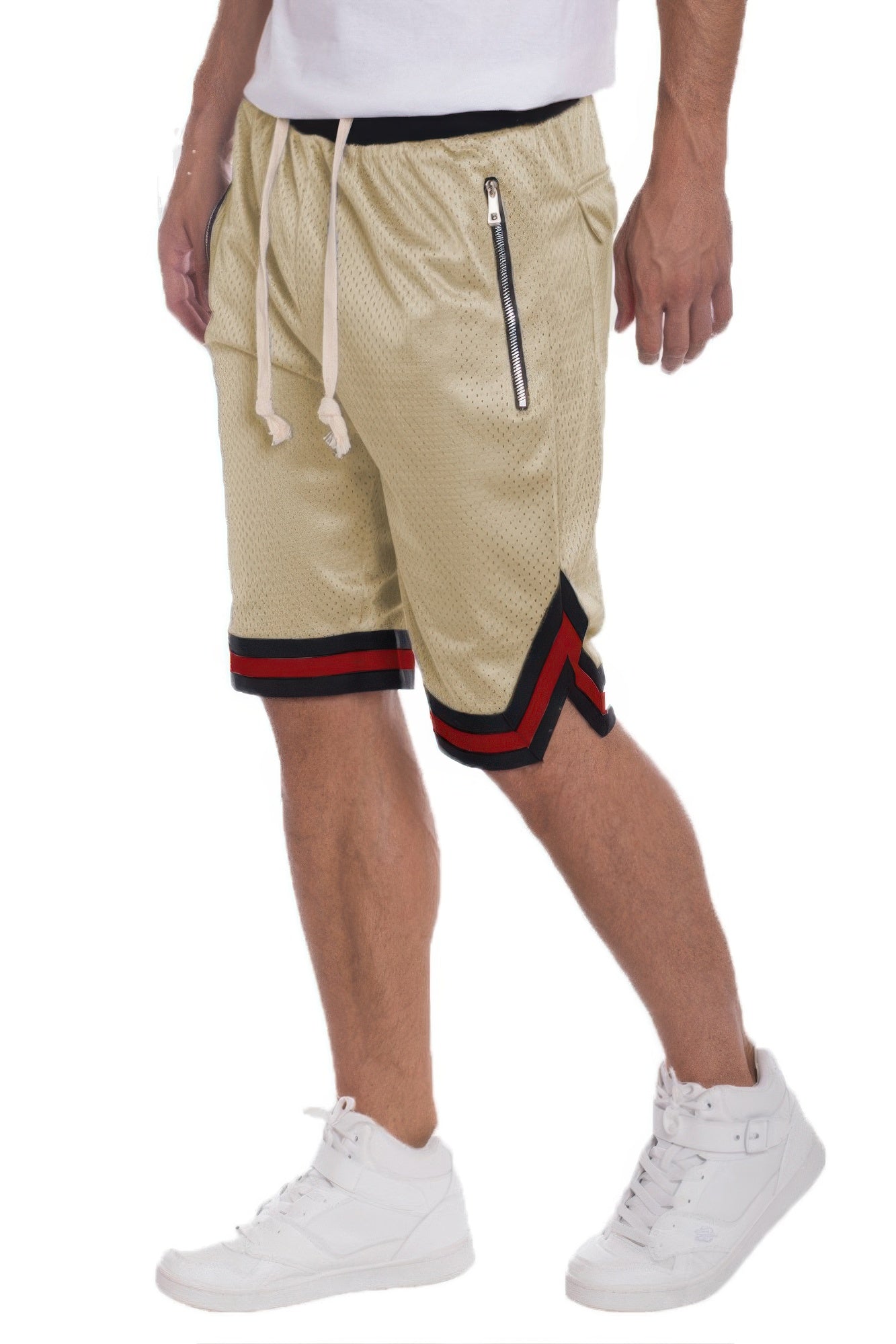 Striped Band Solid Basketball Shorts - That Janis Style