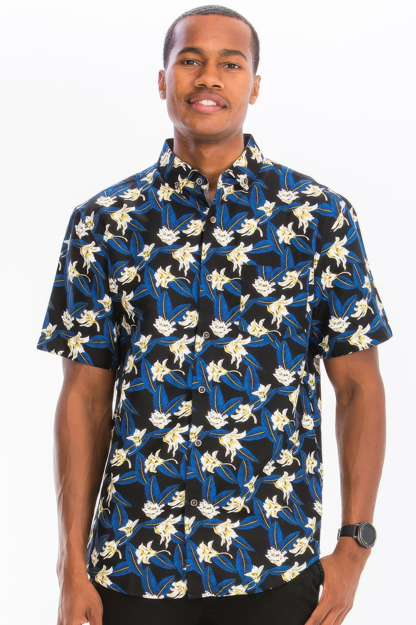 Mens Print Hawaiian Button Down Shirt - That Janis Style