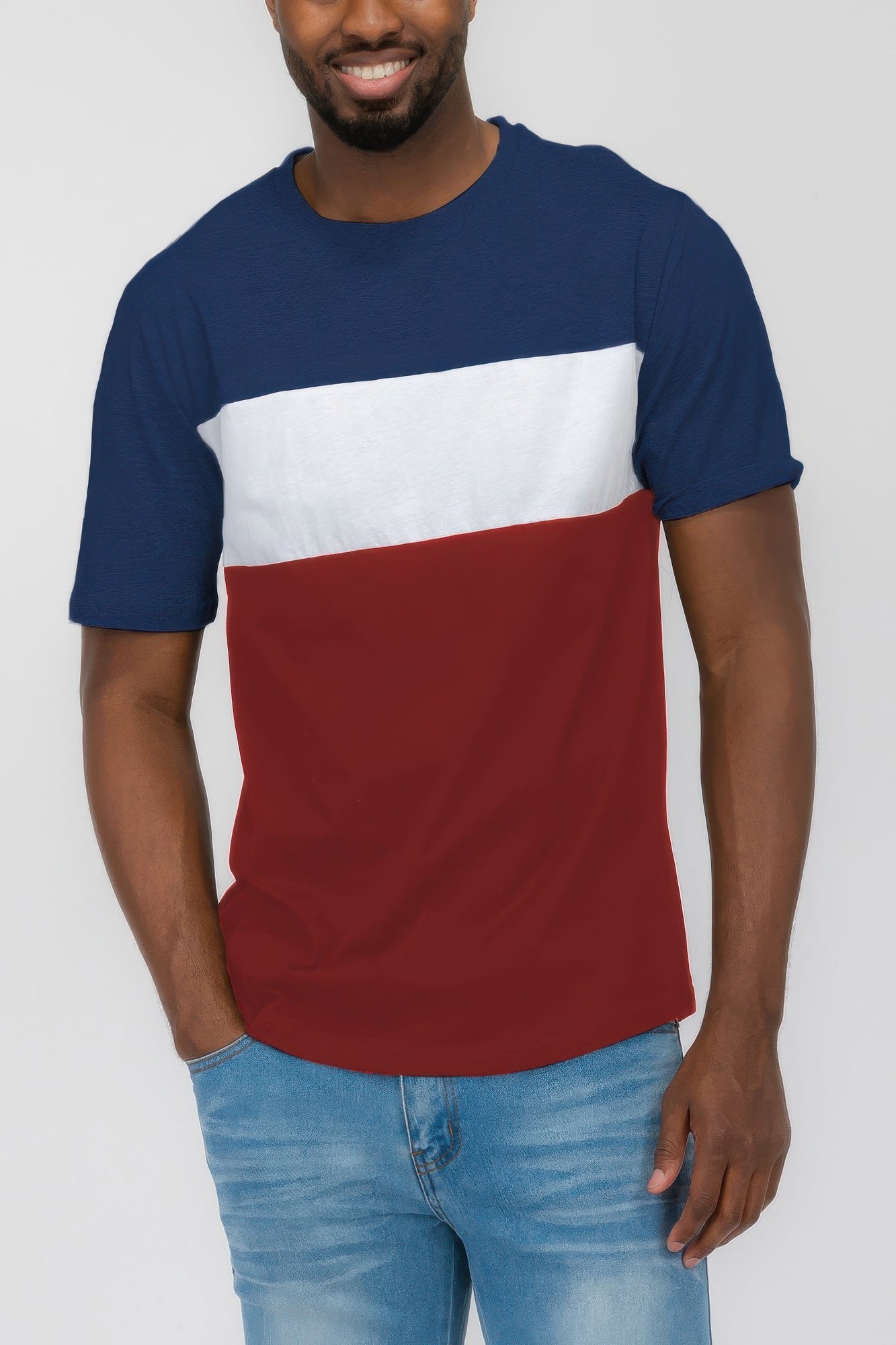 Mens Color Block Short Sleeve Tshirt - That Janis Style