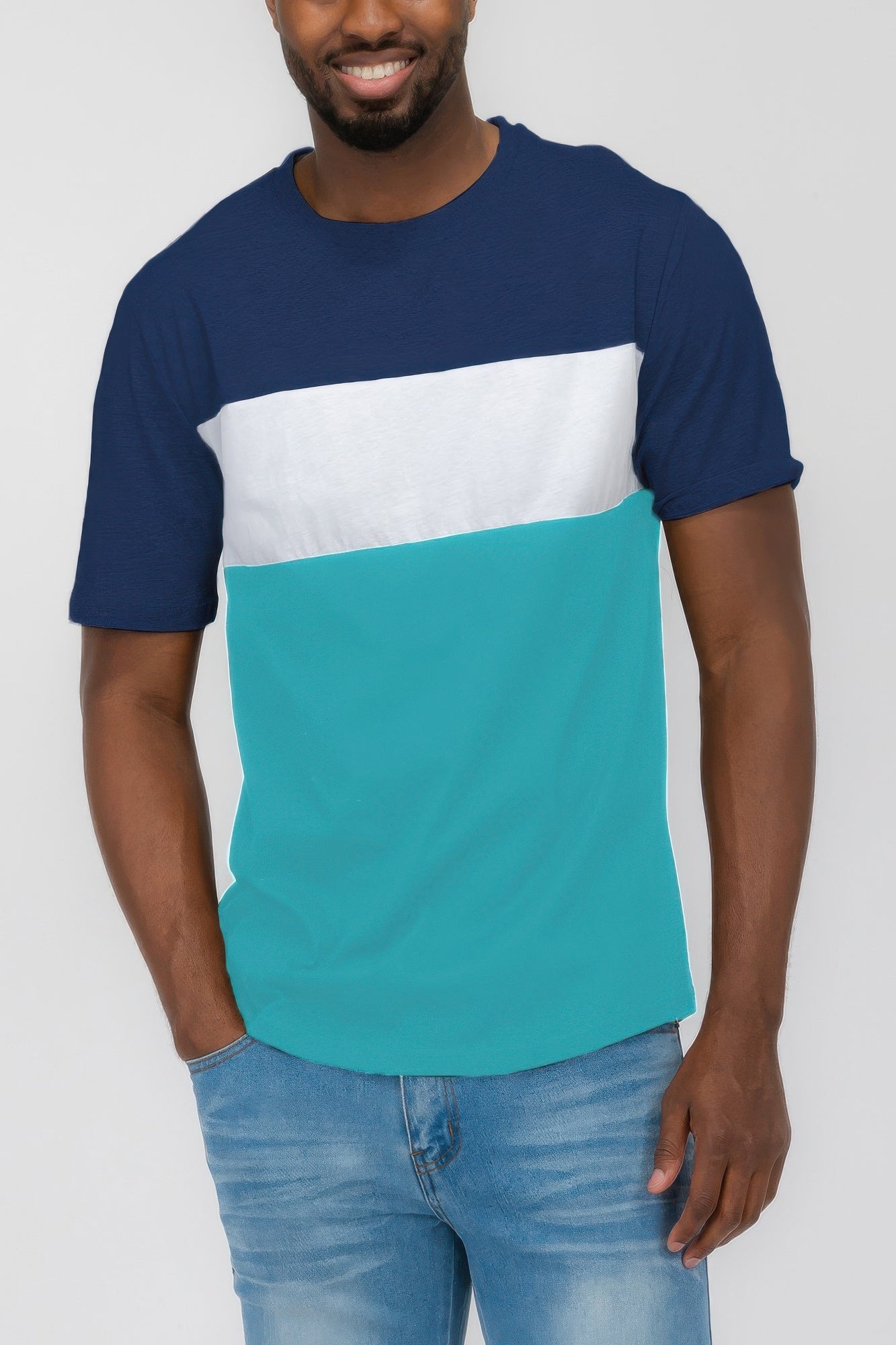 Mens Color Block Short Sleeve Tshirt - That Janis Style