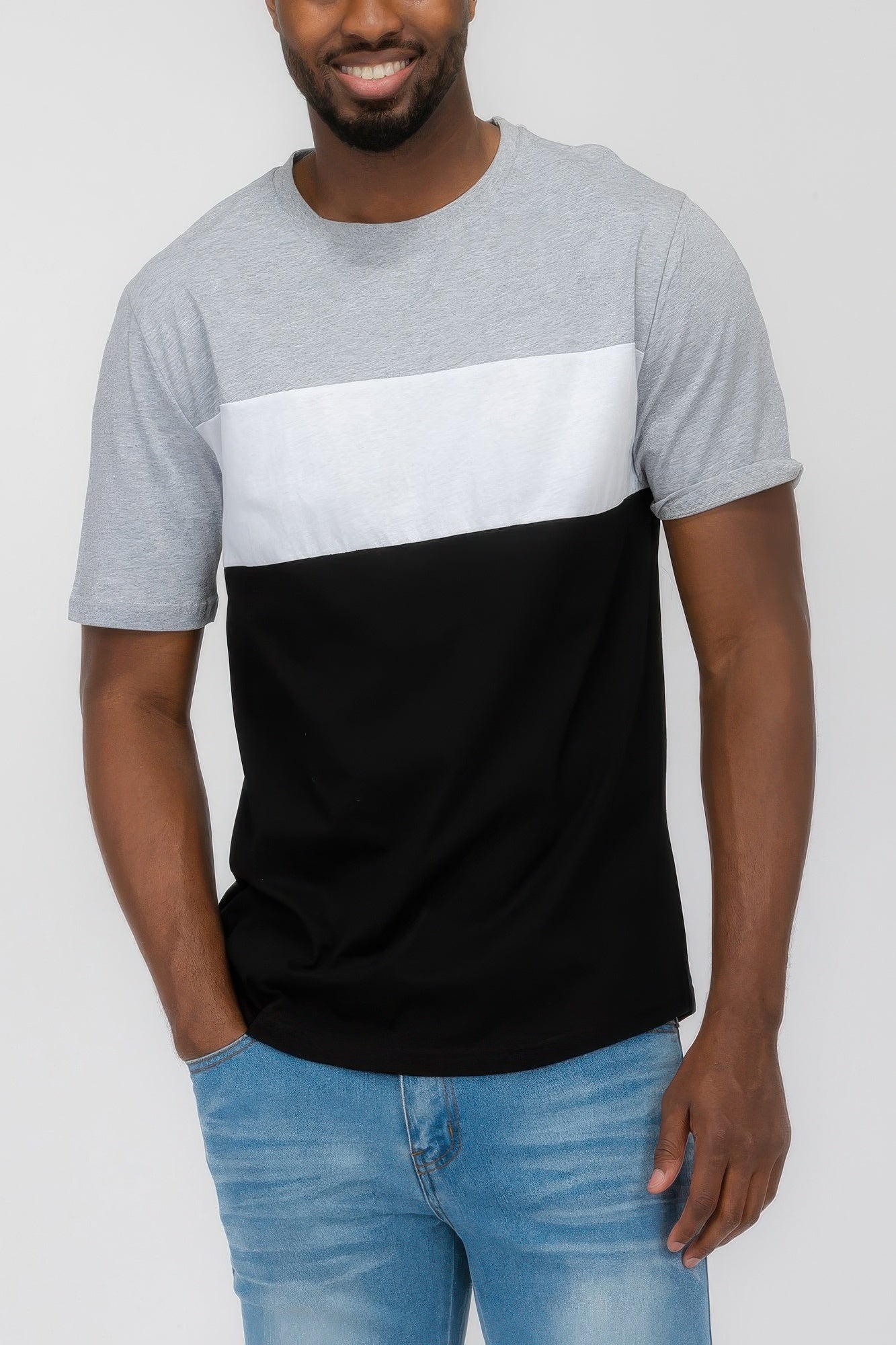 Mens Color Block Short Sleeve Tshirt - That Janis Style