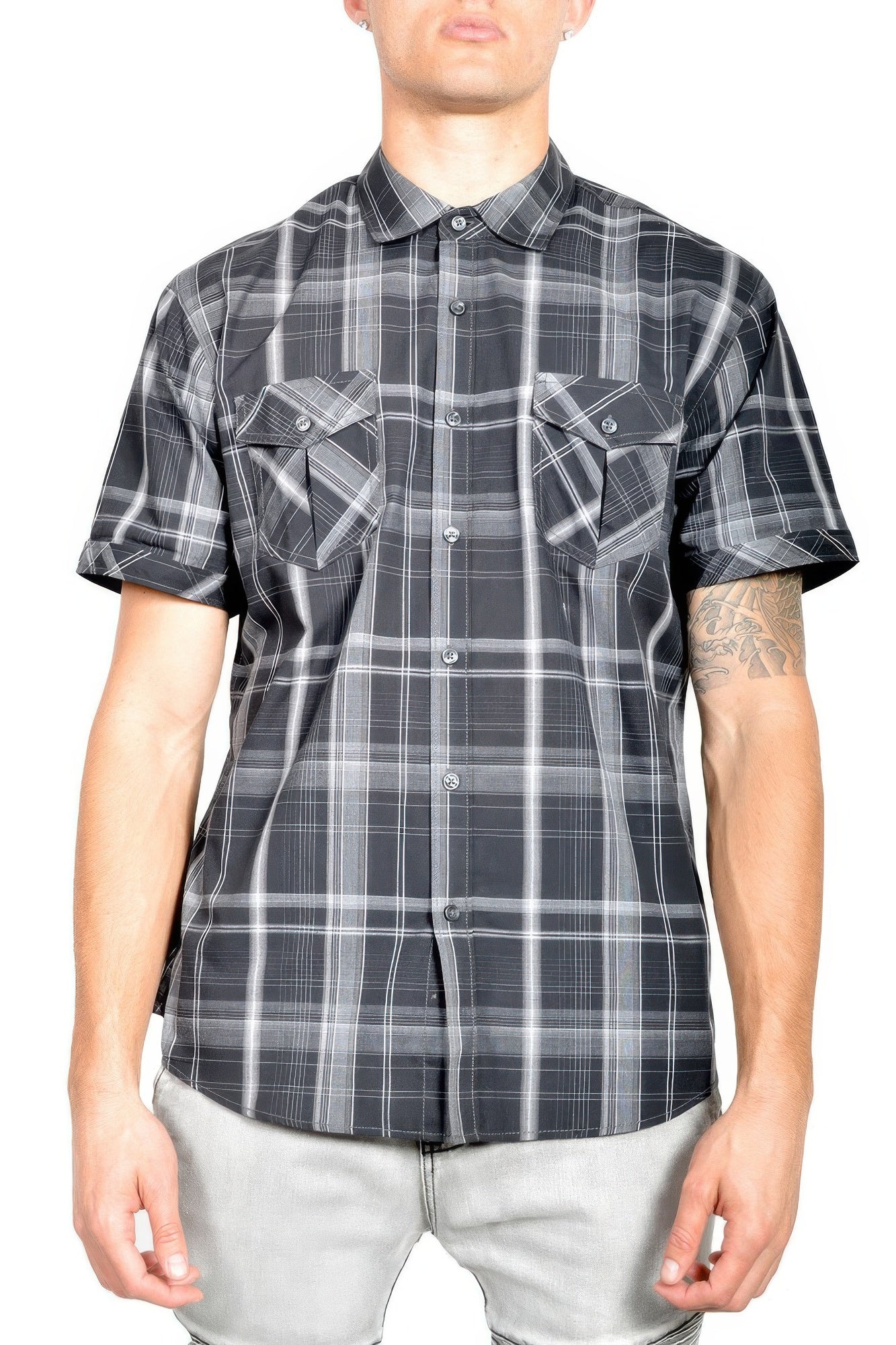 Men's Casual Short Sleeve Plaid Shirts - That Janis Style