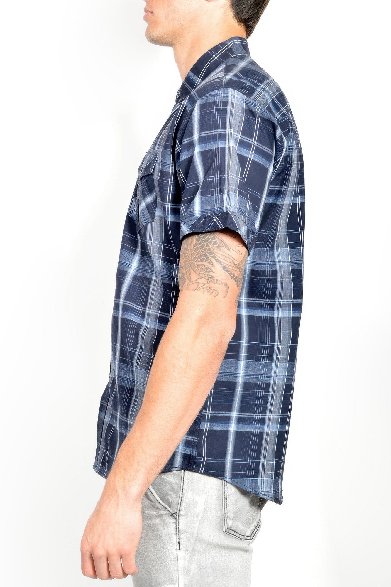 Men's Casual Short Sleeve Plaid Shirts - That Janis Style