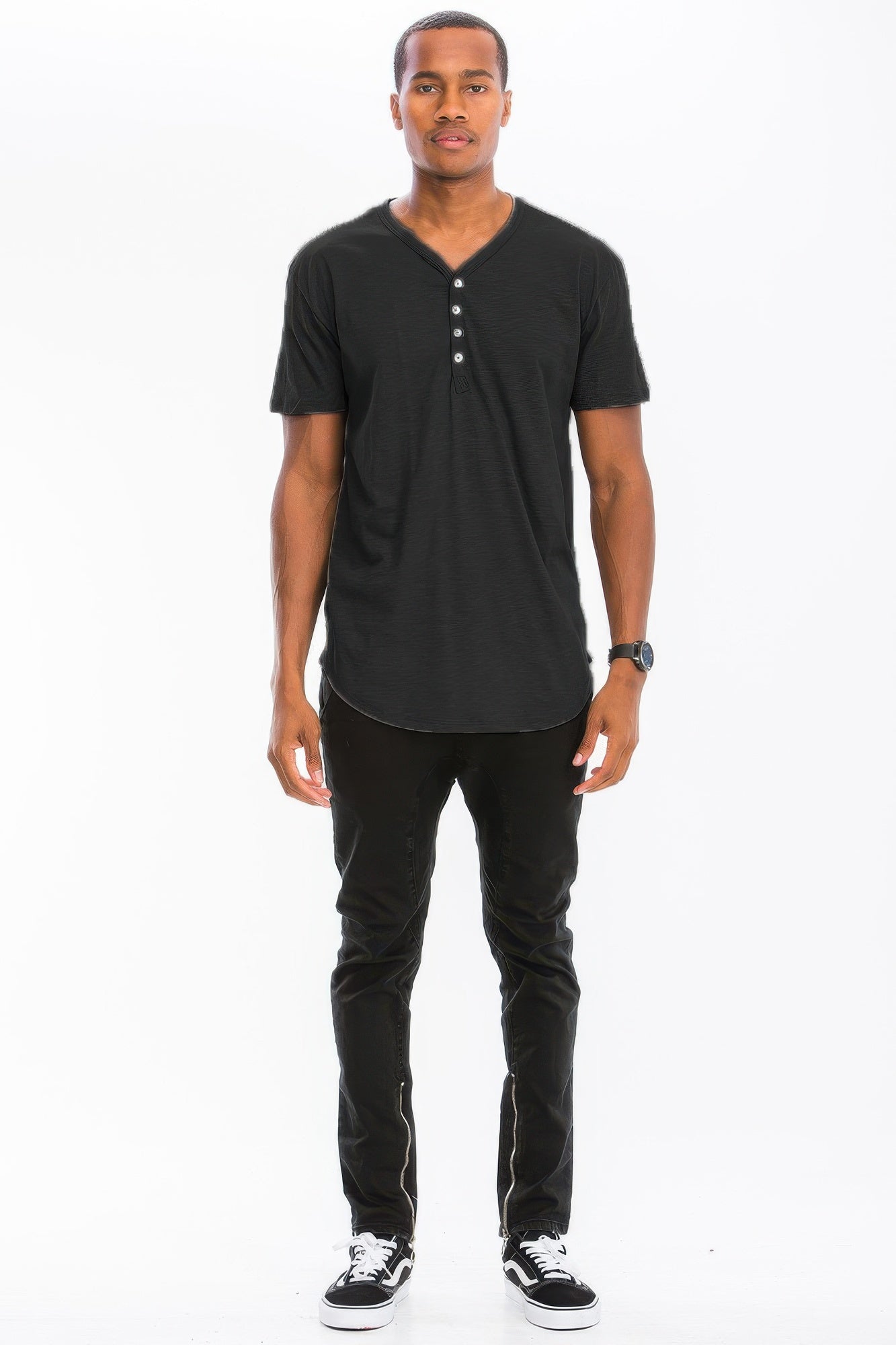 Short Sleeve 4 Button Henley Shirt - That Janis Style