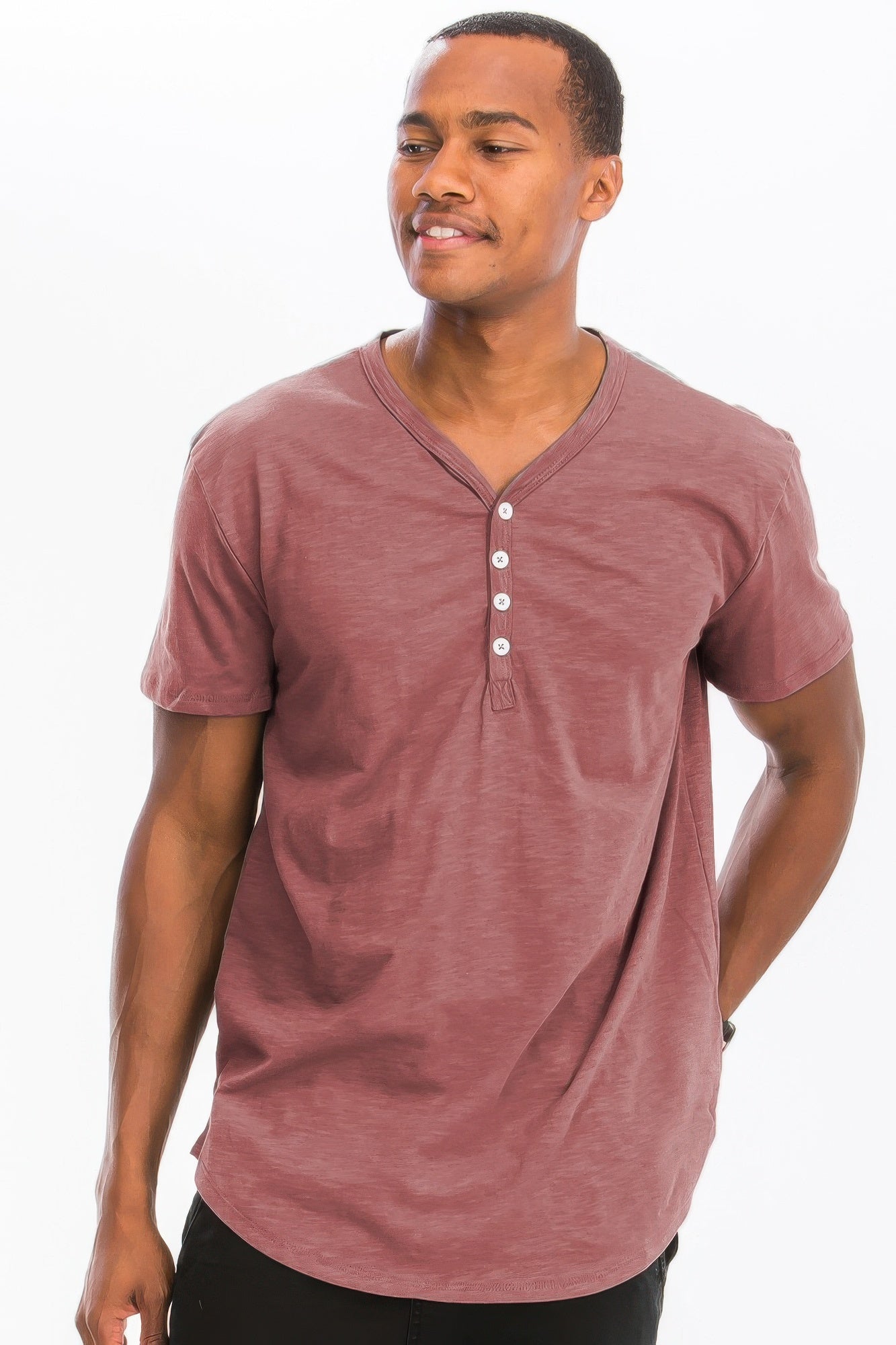 Short Sleeve 4 Button Henley Shirt - That Janis Style