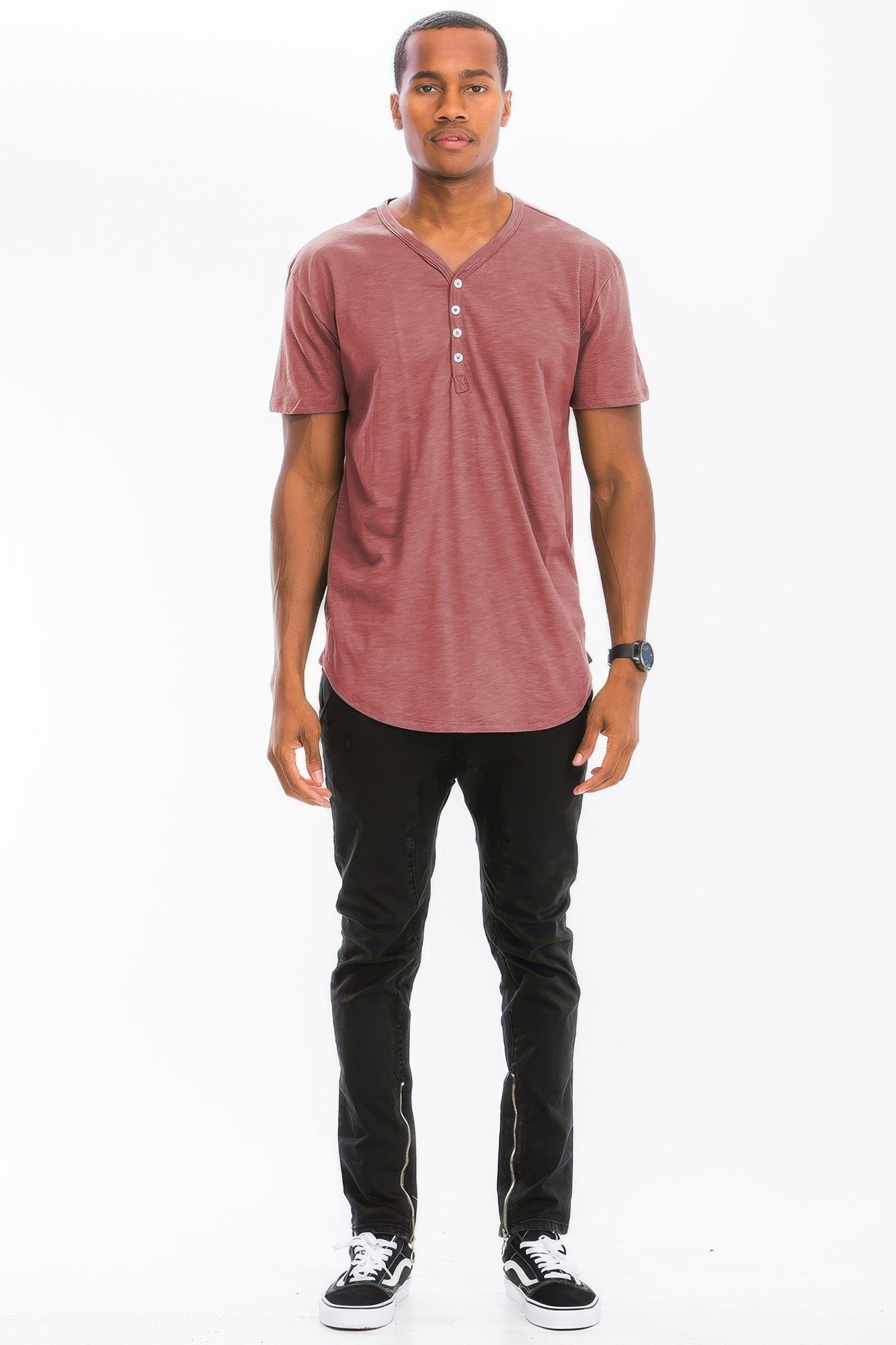 Short Sleeve 4 Button Henley Shirt - That Janis Style