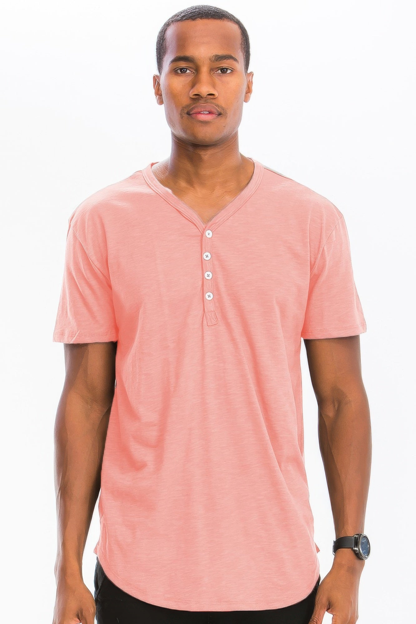 Short Sleeve 4 Button Henley Shirt - That Janis Style