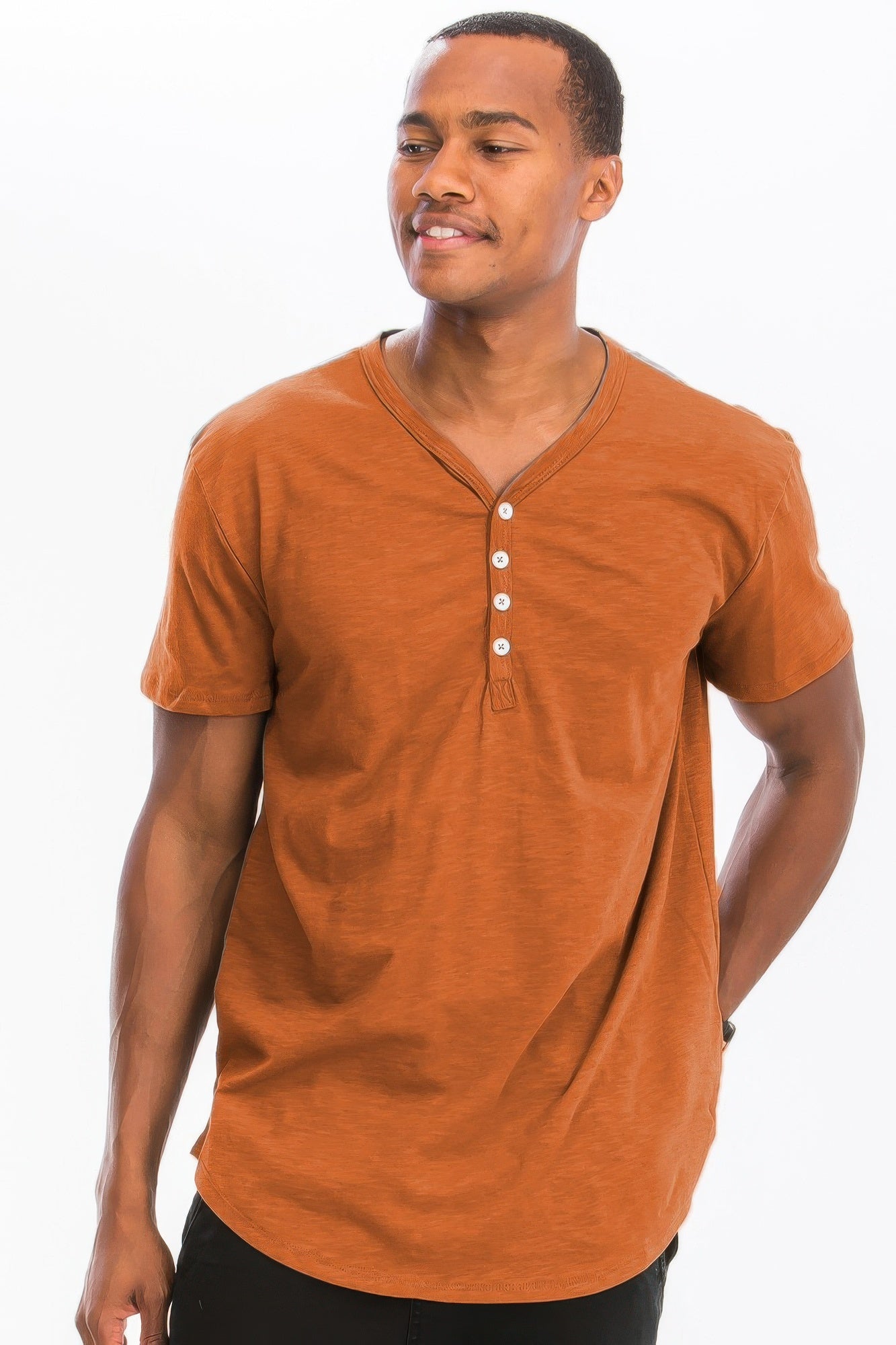 Short Sleeve 4 Button Henley Shirt - That Janis Style
