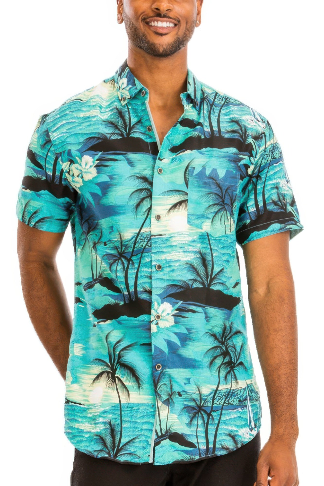 Hawaiian Print Button Down Shirt - That Janis Style