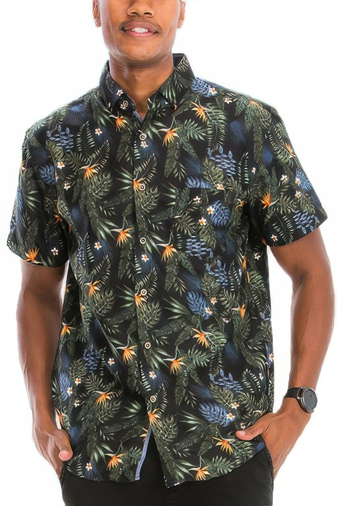 Hawaiian Print Button Down Shirt - That Janis Style