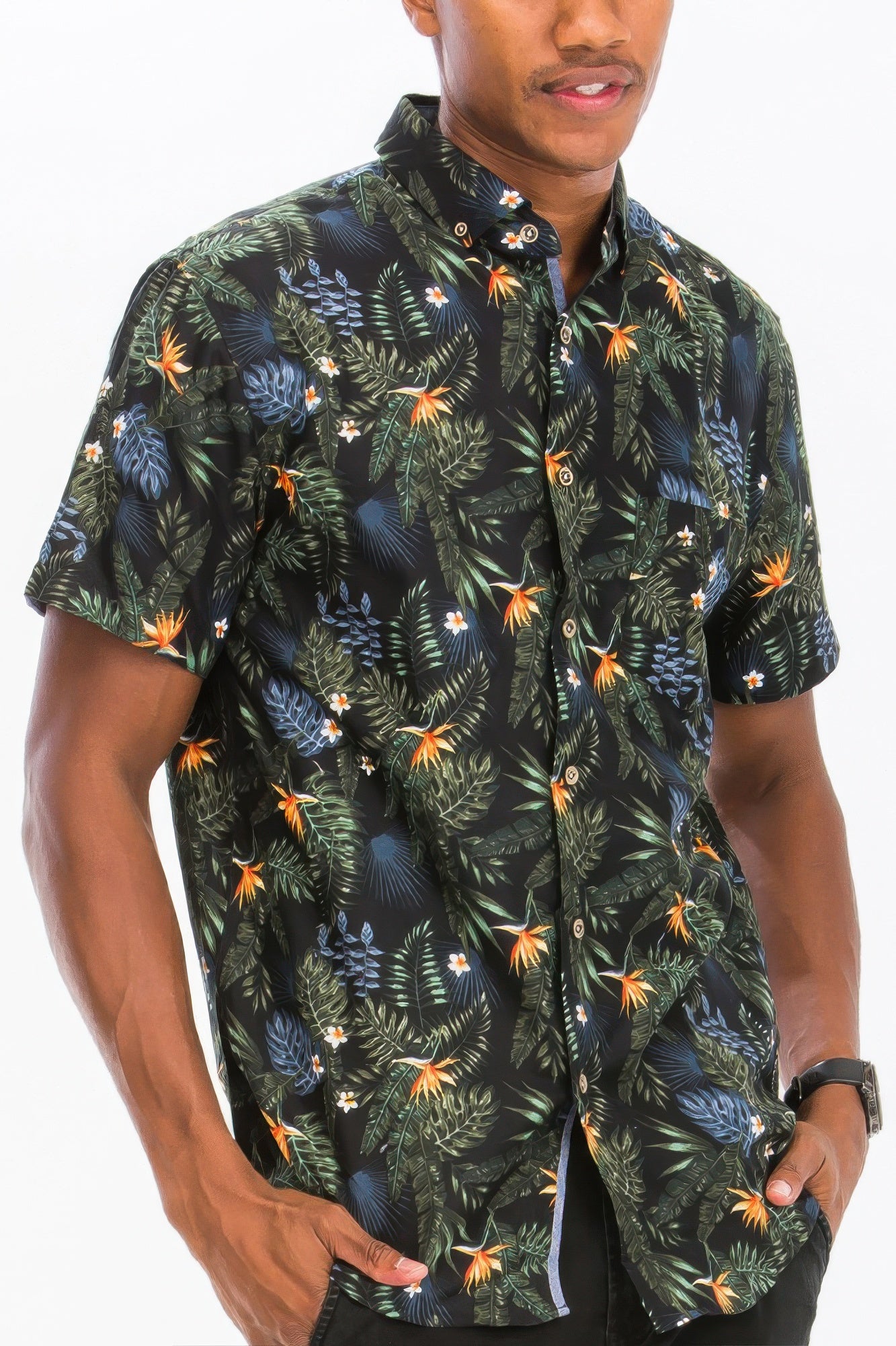 Hawaiian Print Button Down Shirt - That Janis Style