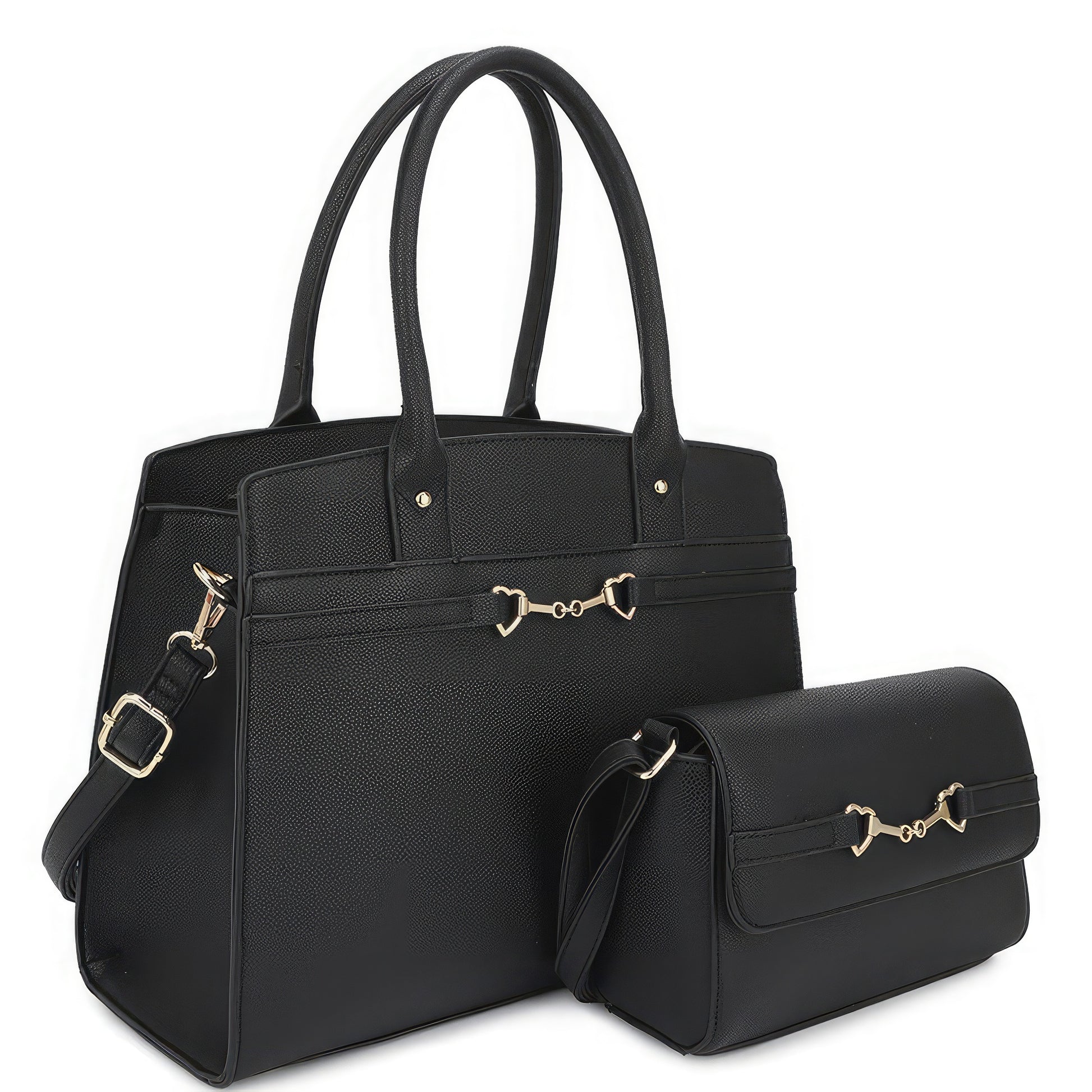 2in1 Matching Design Handle Satchel With Crossbody Bag - That Janis Style