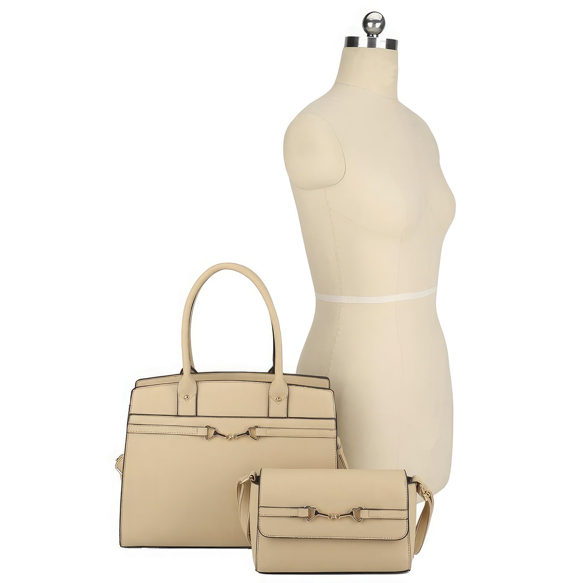 2in1 Matching Design Handle Satchel With Crossbody Bag - That Janis Style