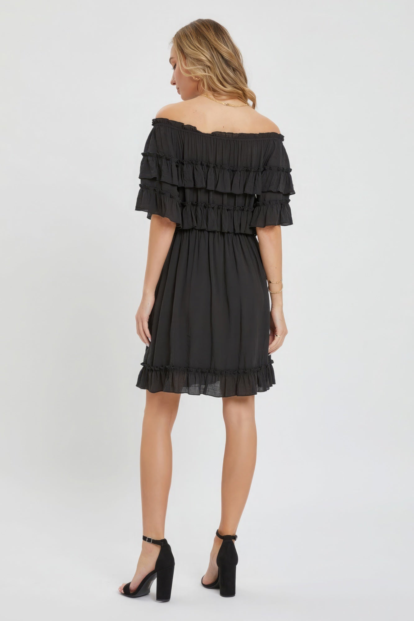 Off Shoulder Ruffle Dress - That Janis Style