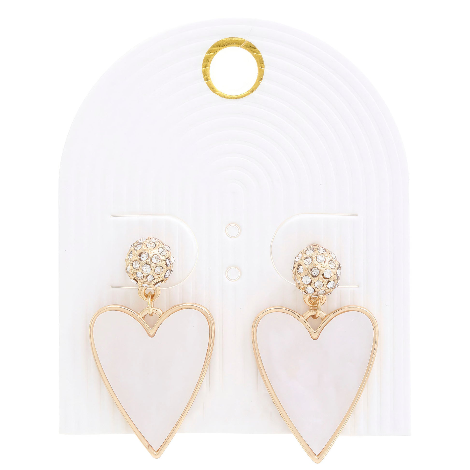 Heart Rhinestone Bead Dangle Earring - That Janis Style