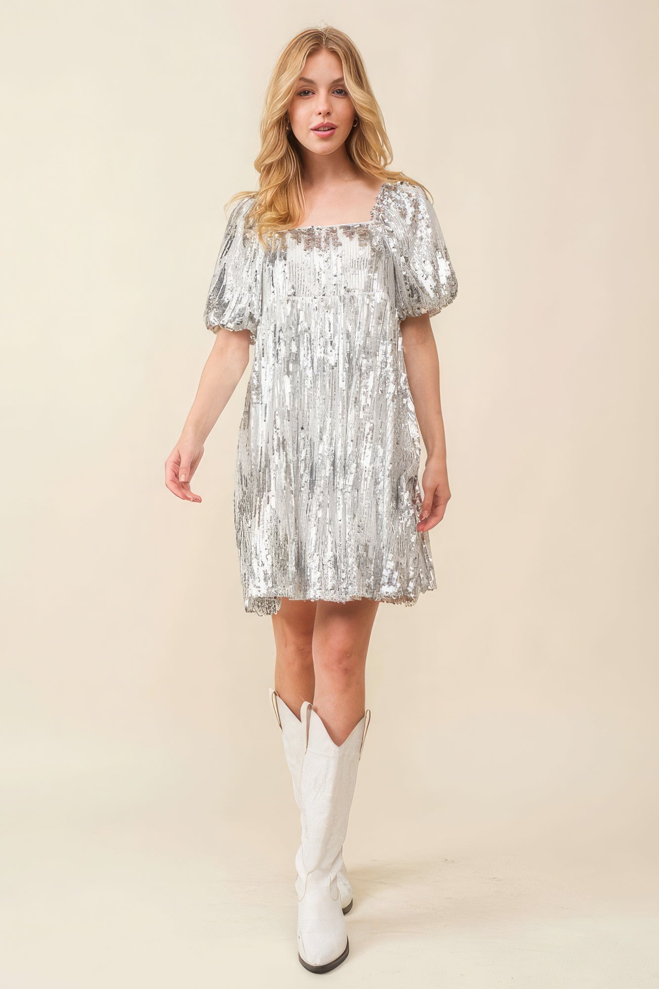 Sequin Babydoll Mini Dress - That Janis Style