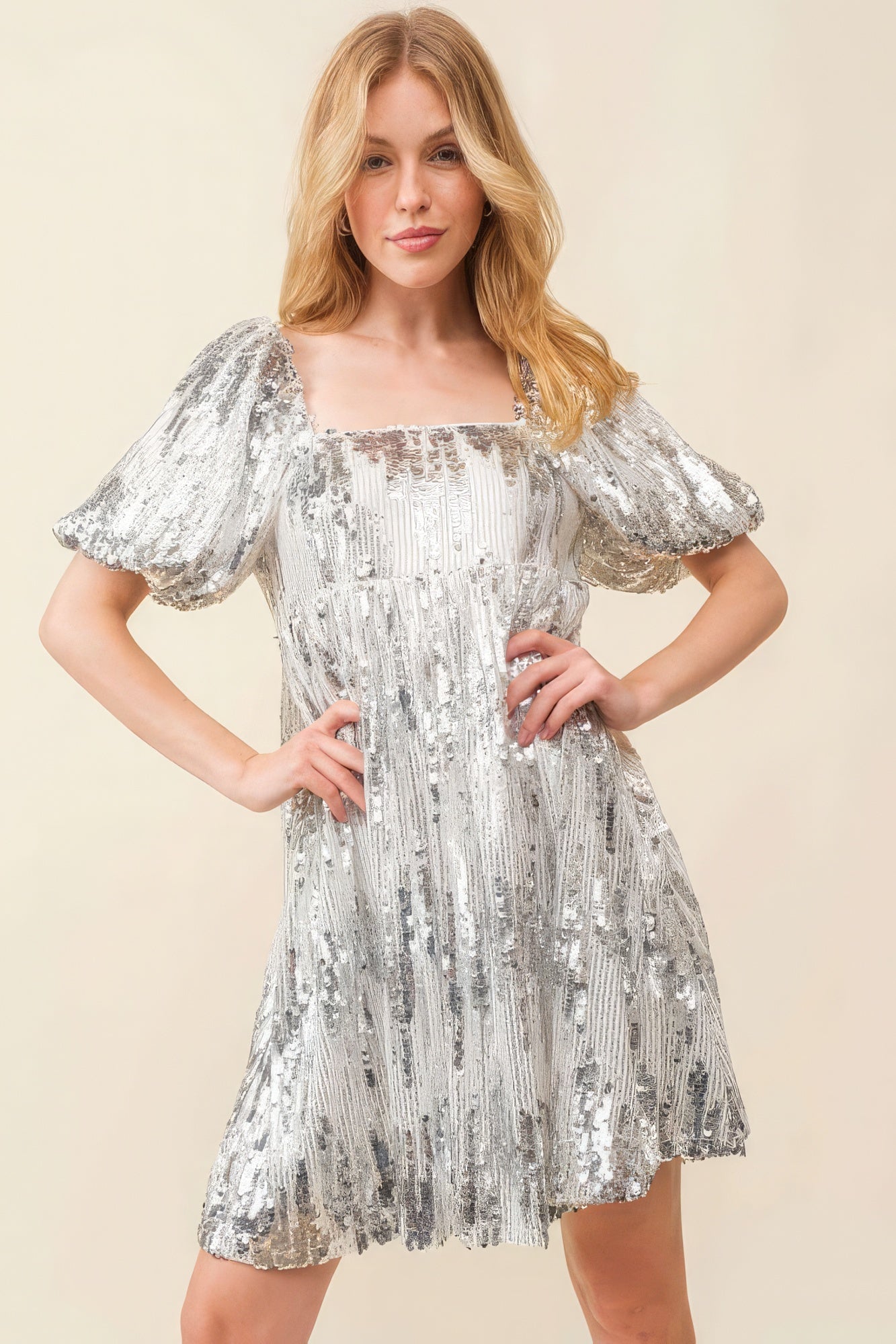 Sequin Babydoll Mini Dress - That Janis Style