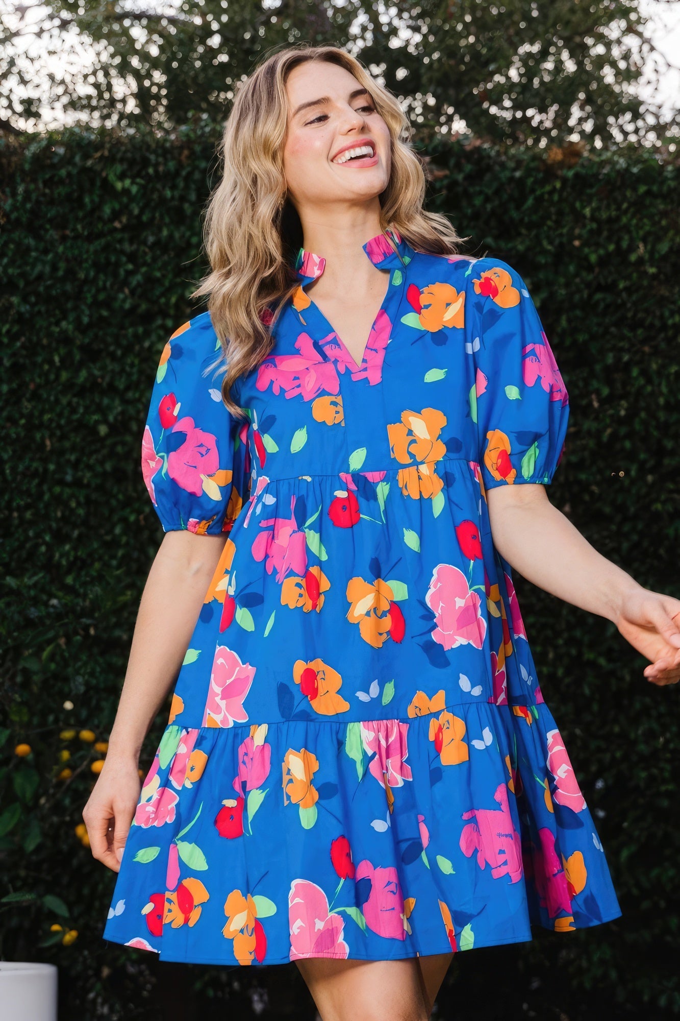 Floral Printed Tiered Mini Dress - That Janis Style