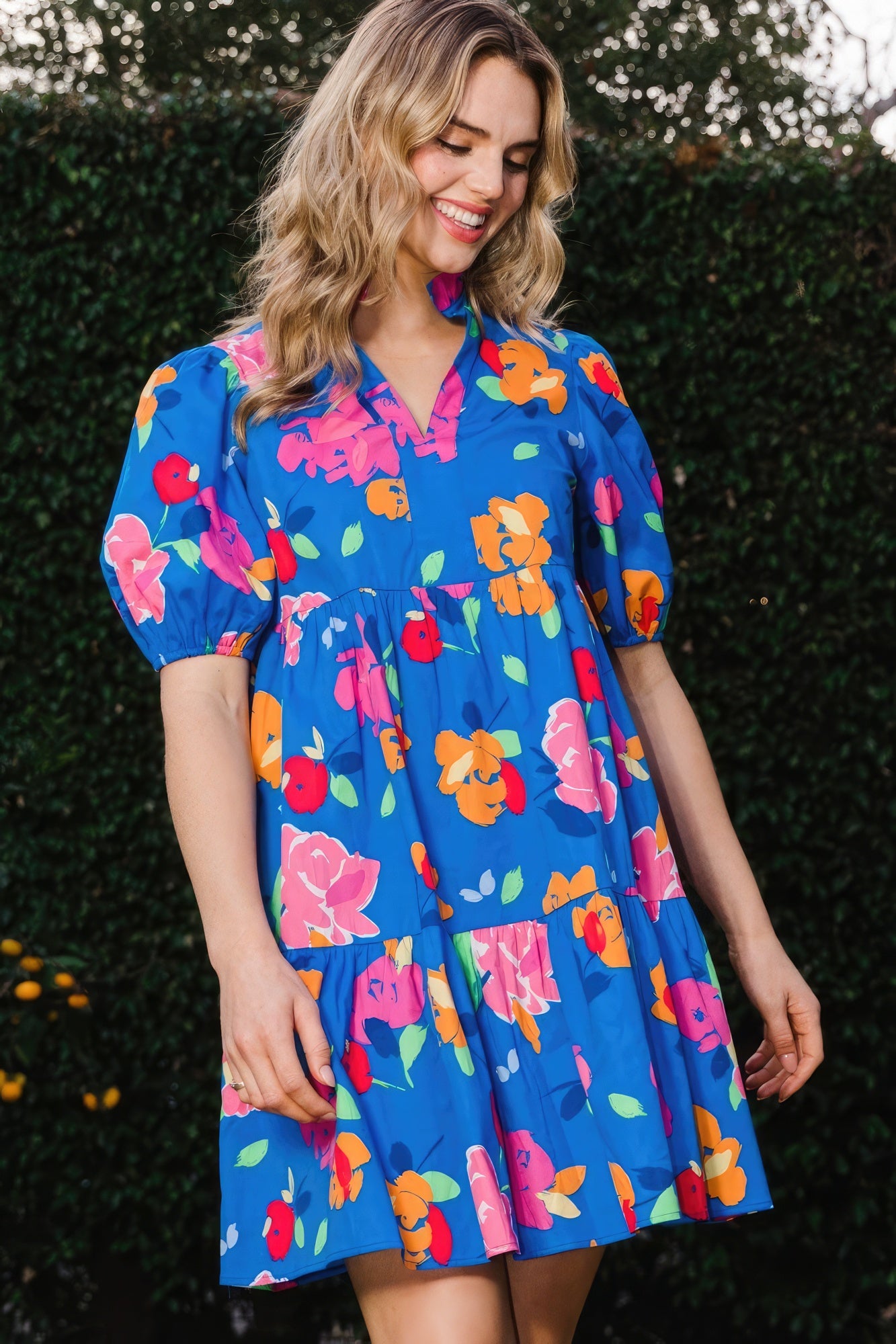 Floral Printed Tiered Mini Dress - That Janis Style