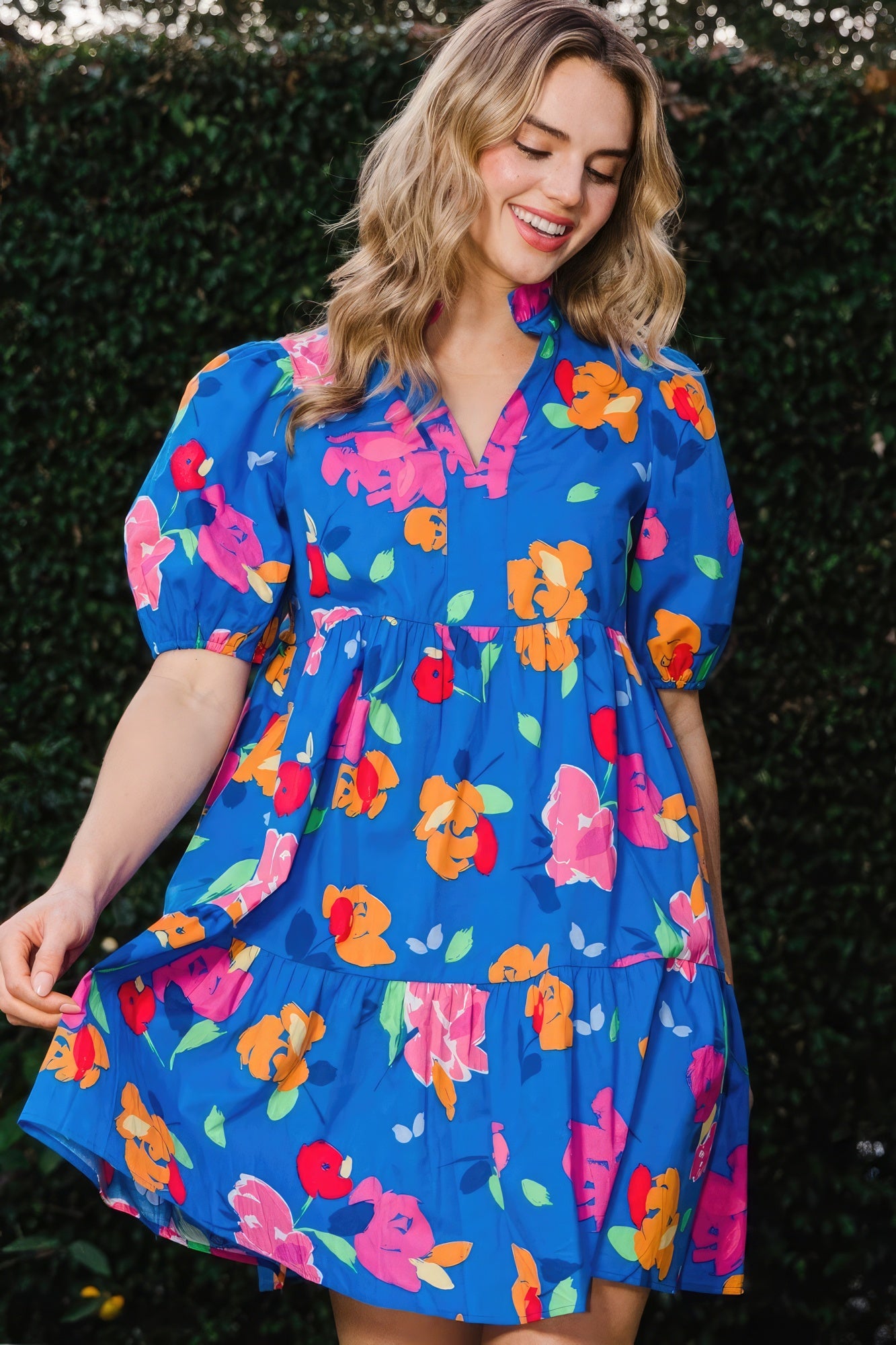 Floral Printed Tiered Mini Dress - That Janis Style