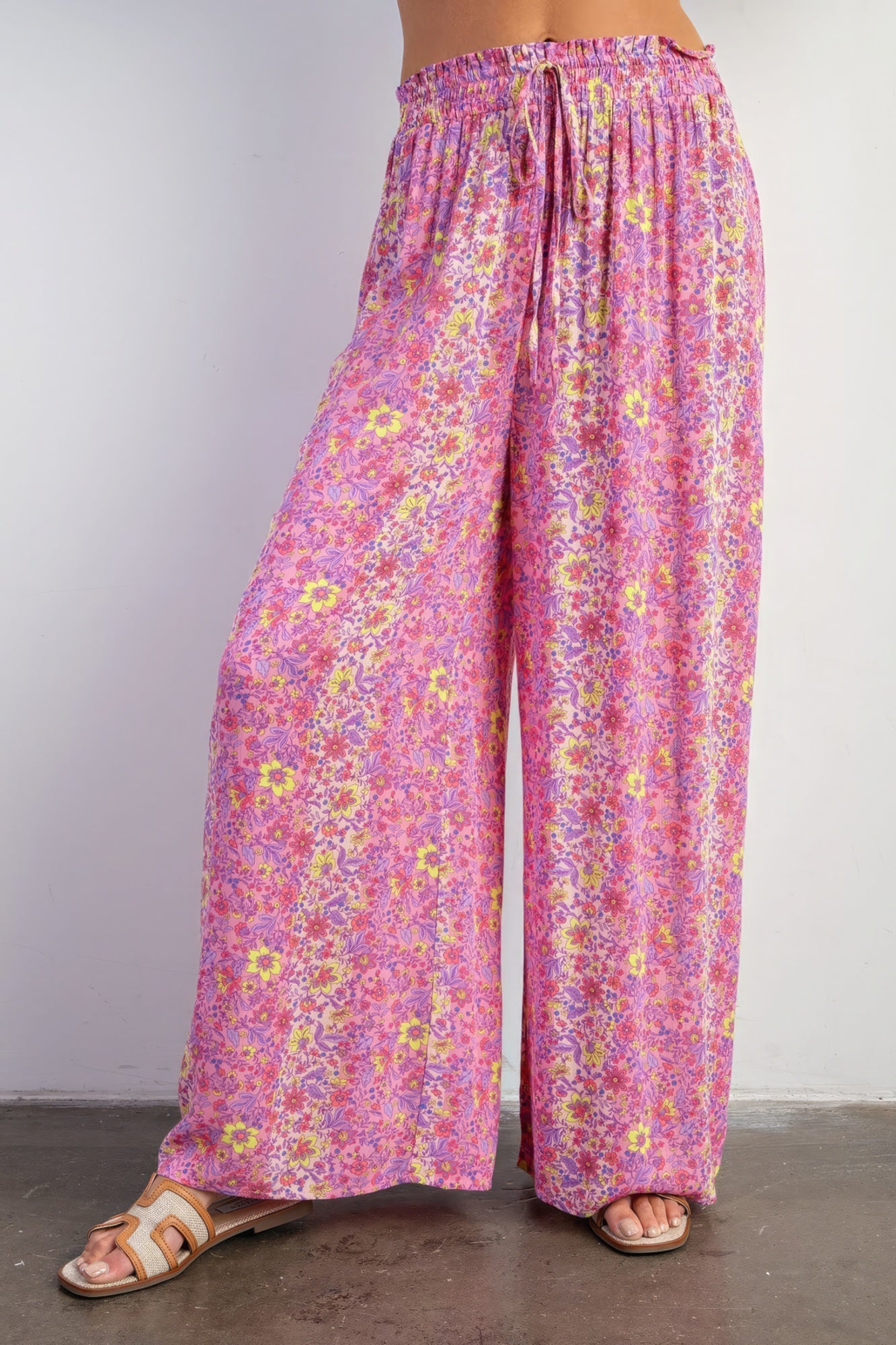 Floral Print Gauze Palazzo Pants - That Janis Style