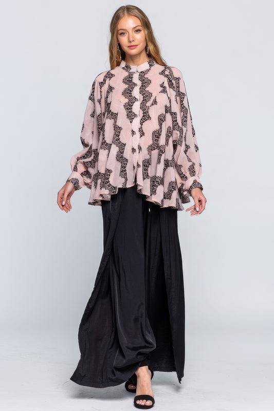 See Through Shirt With Lace Detail - That Janis Style
