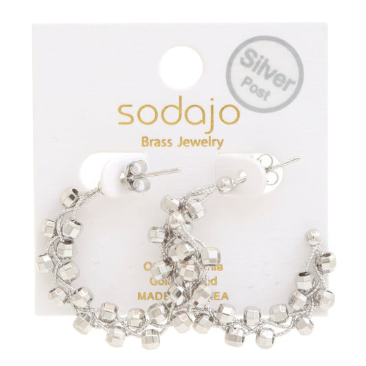 Sodajo Beaded Open Hoop Gold Dipped Earring - That Janis Style
