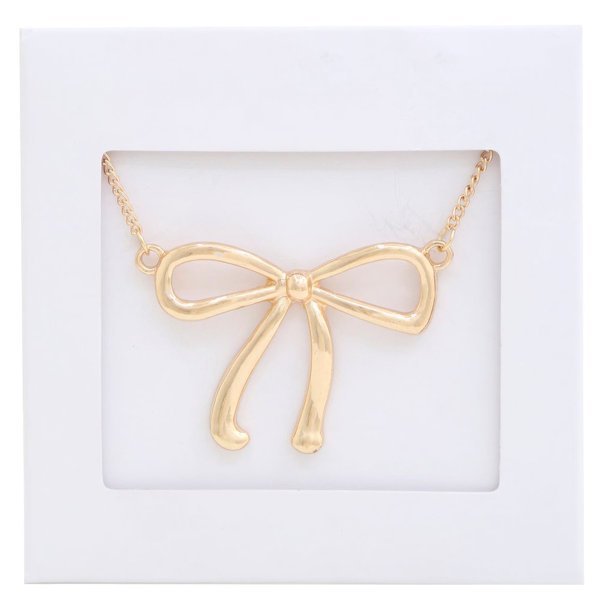 Bow Pendant Metal Necklace - That Janis Style
