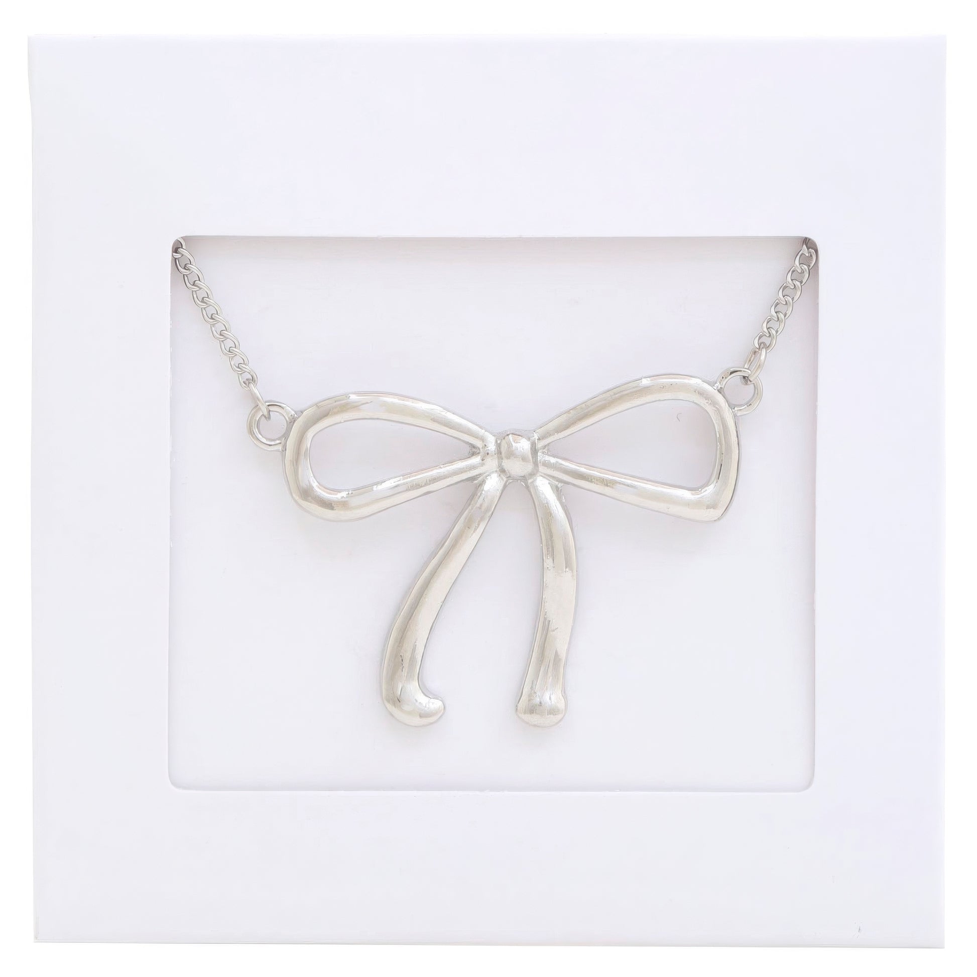 Bow Pendant Metal Necklace - That Janis Style