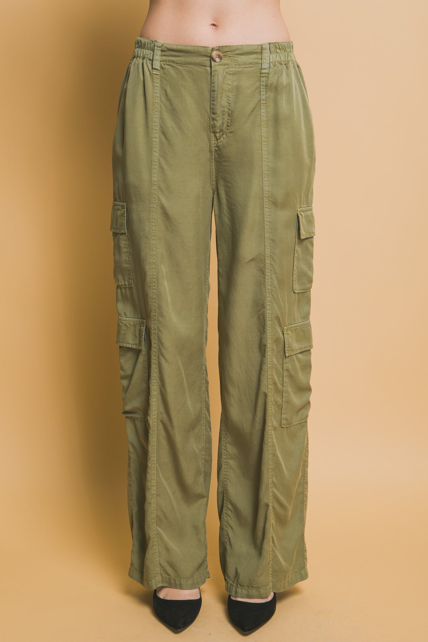 Full-length Tencel Pants With Cargo Pockets - That Janis Style