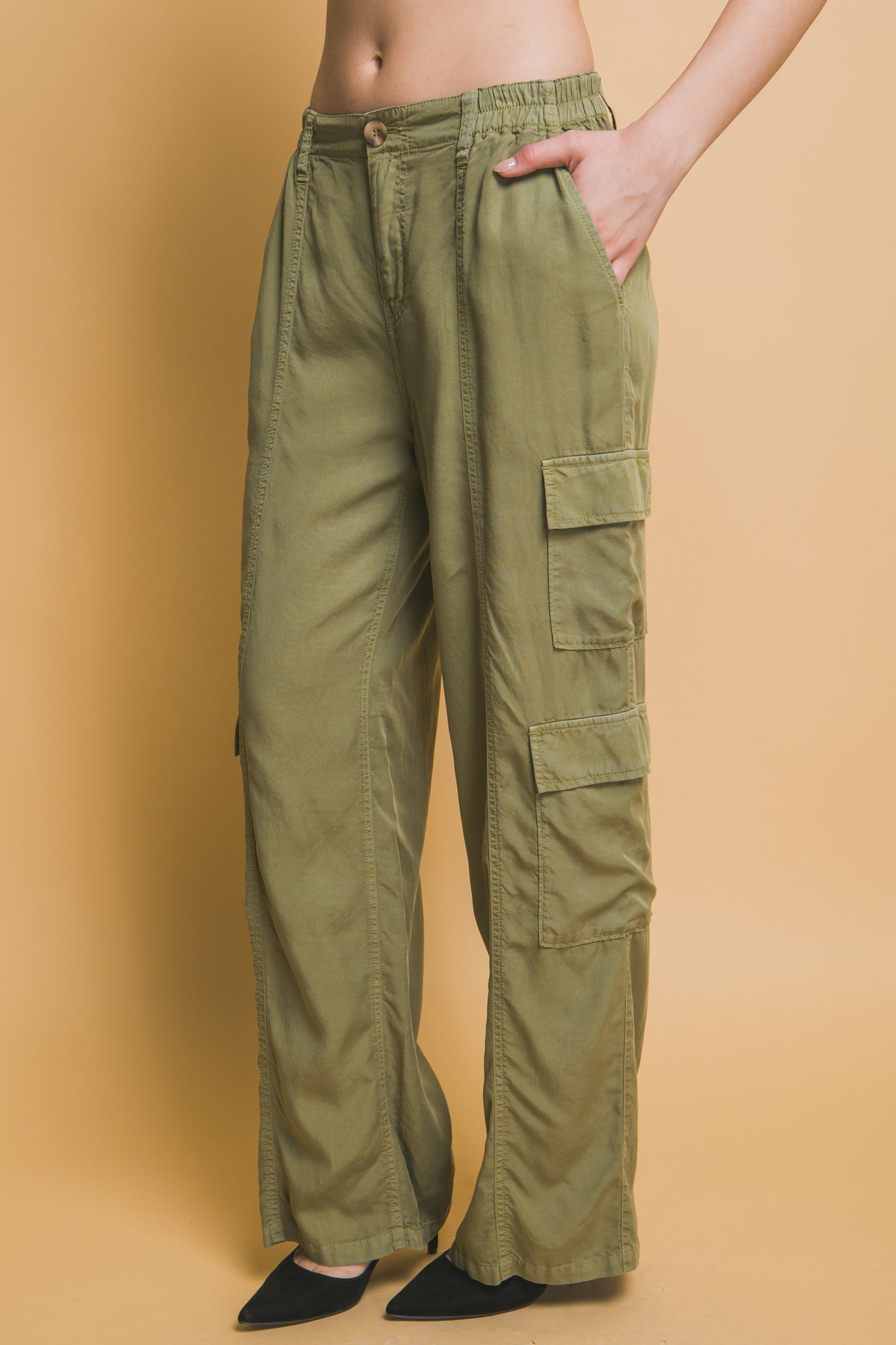 Full-length Tencel Pants With Cargo Pockets - That Janis Style