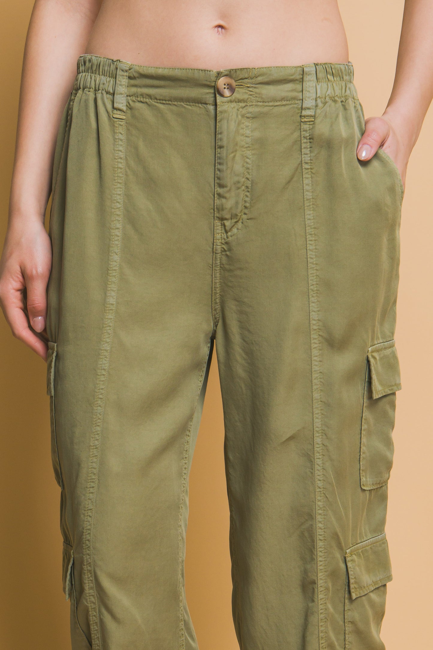 Full-length Tencel Pants With Cargo Pockets - That Janis Style