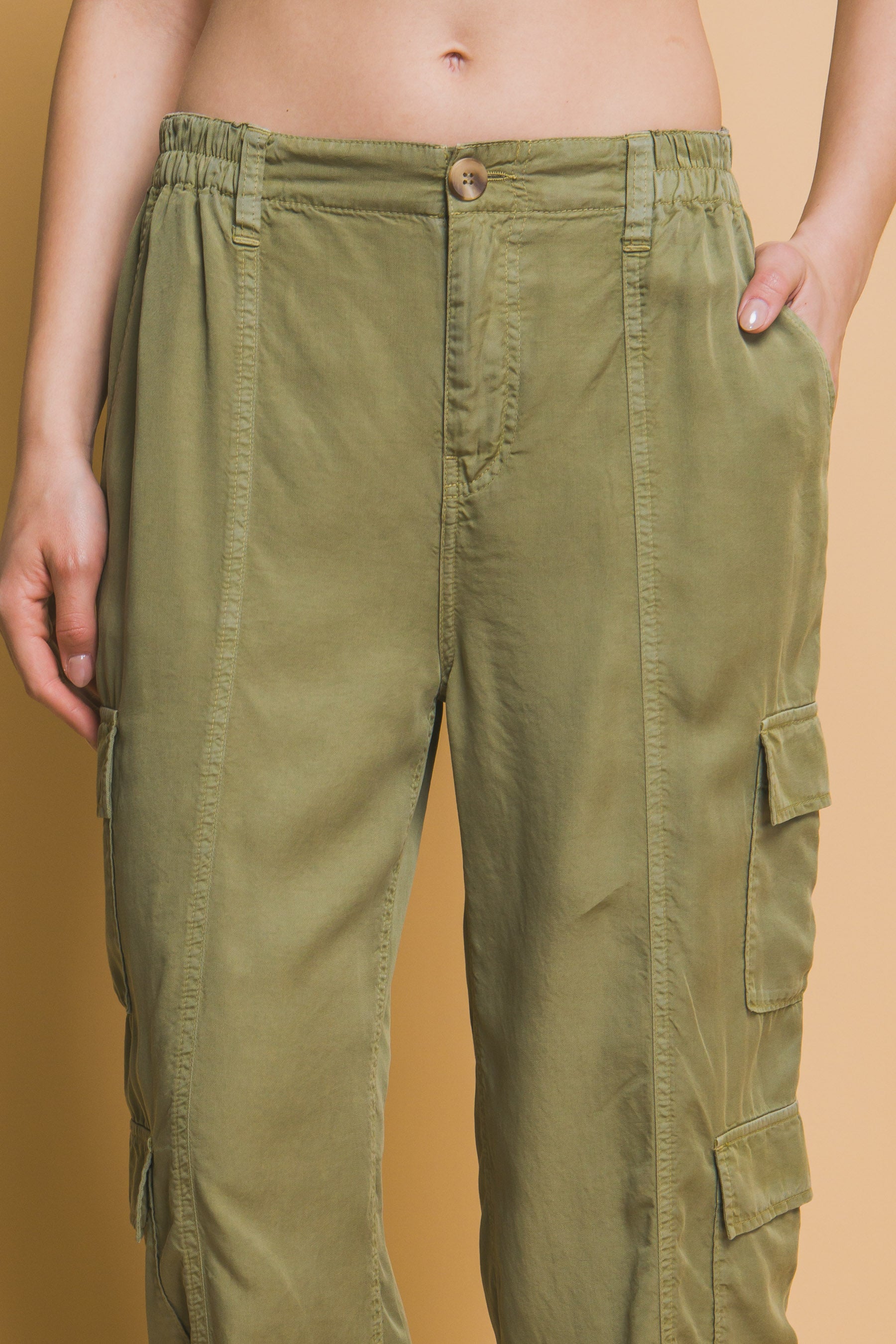 Full-length Tencel Pants With Cargo Pockets - That Janis Style