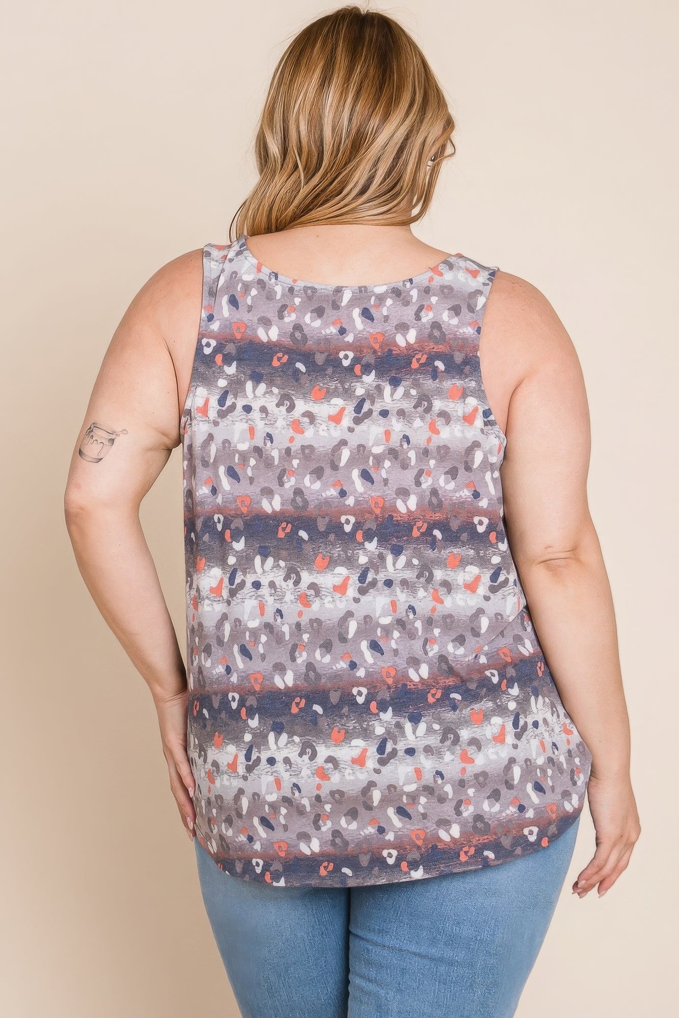 Plus Size Multi Tie Dye Animal Printed Tunic Tank - That Janis Style