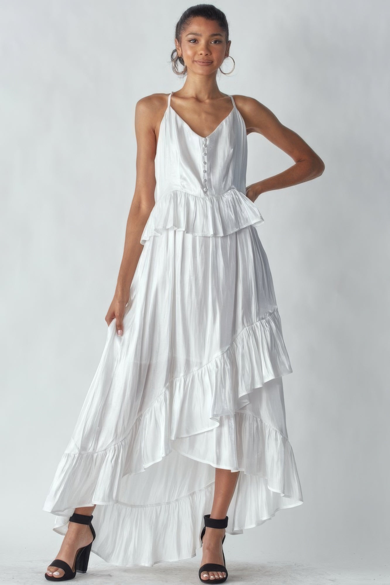 Shimmering Dress With Ruffles - That Janis Style
