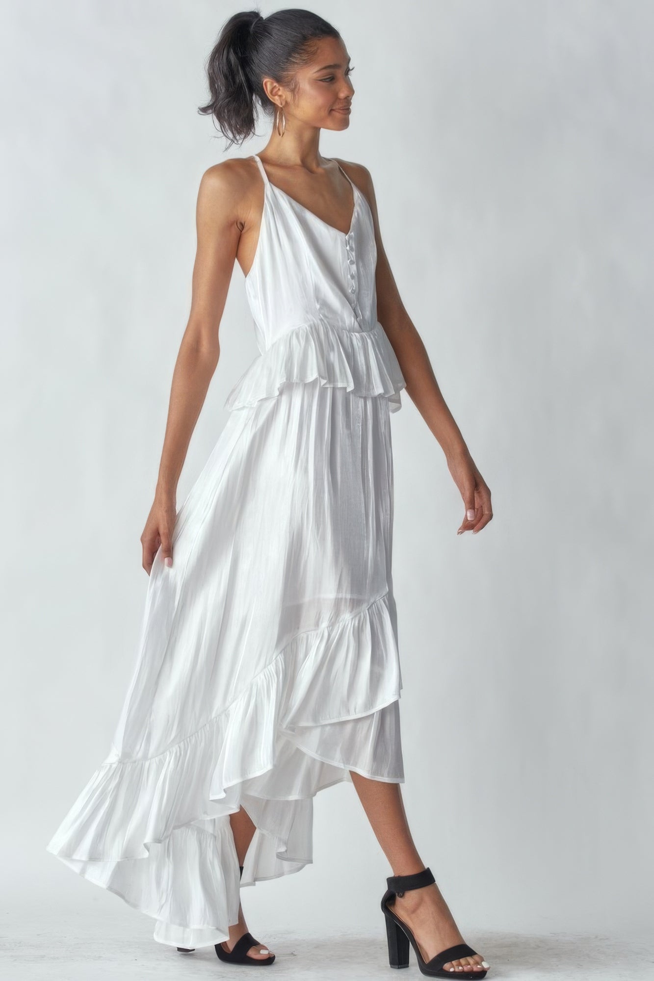 Shimmering Dress With Ruffles - That Janis Style